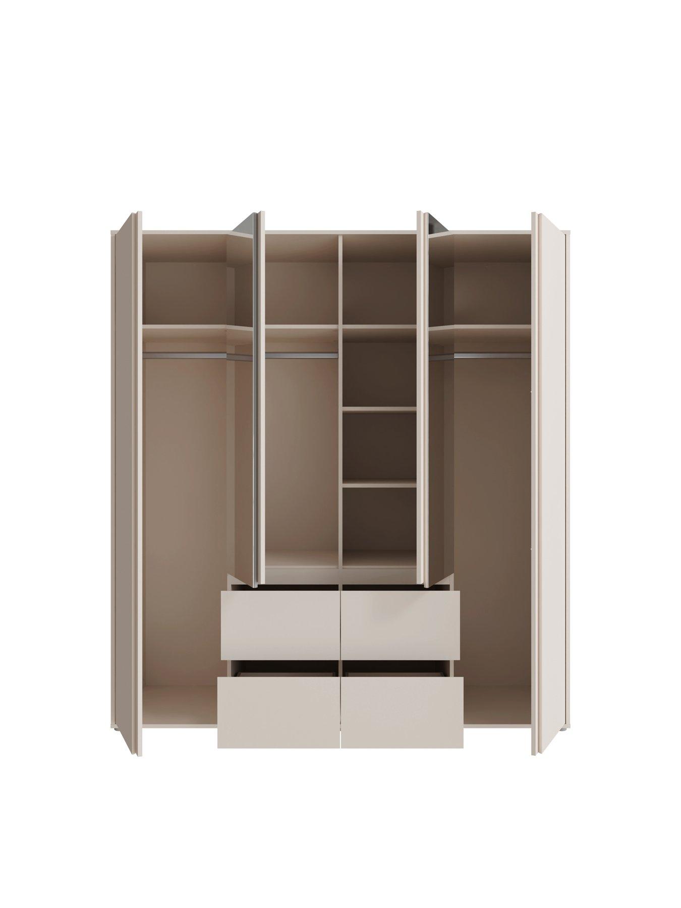Image 6 of 6 of The Very Collection Lisson 3 Piece Package - 4 Door Mirrored Multi Wardrobe, 5 Drawer Chest and 2 Drawer Bedside Chest - Oatmeal - FSC&reg; Certified