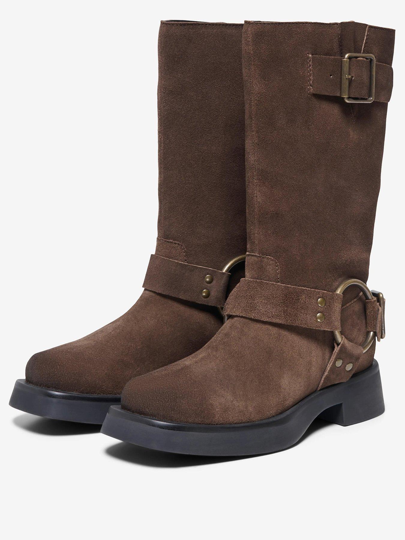 Image 2 of 5 of Only Bea Leather Biker Boots