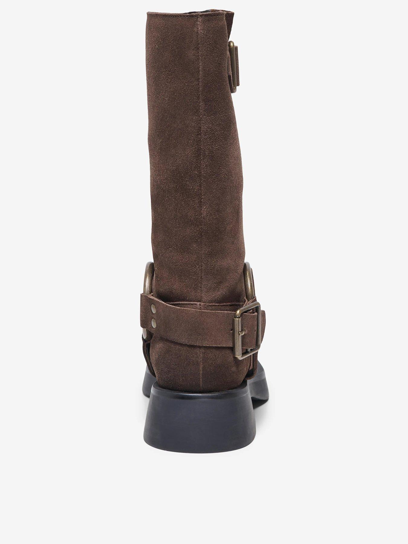 Image 3 of 5 of Only Bea Leather Biker Boots