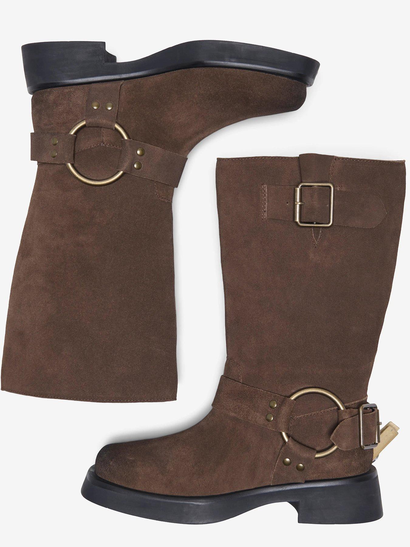 Image 4 of 5 of Only Bea Leather Biker Boots