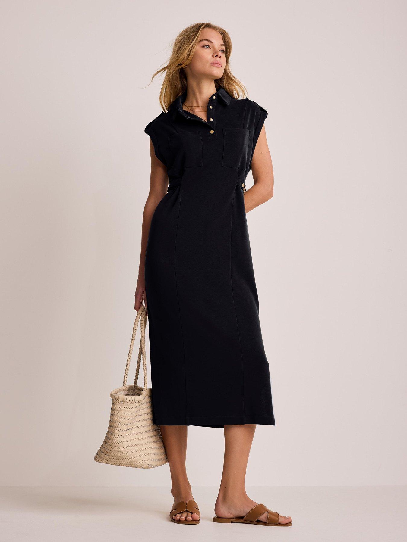Mint Velvet Navy Utility Jersey Dress - Blue