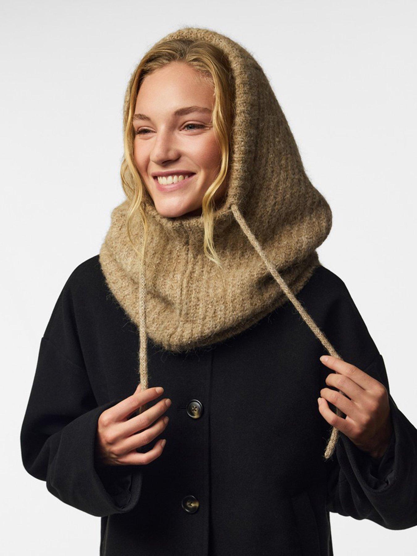 Image 1 of 7 of PIECES Womens Soft Touch Ribbed Tie Nambi Balaclava - Incense