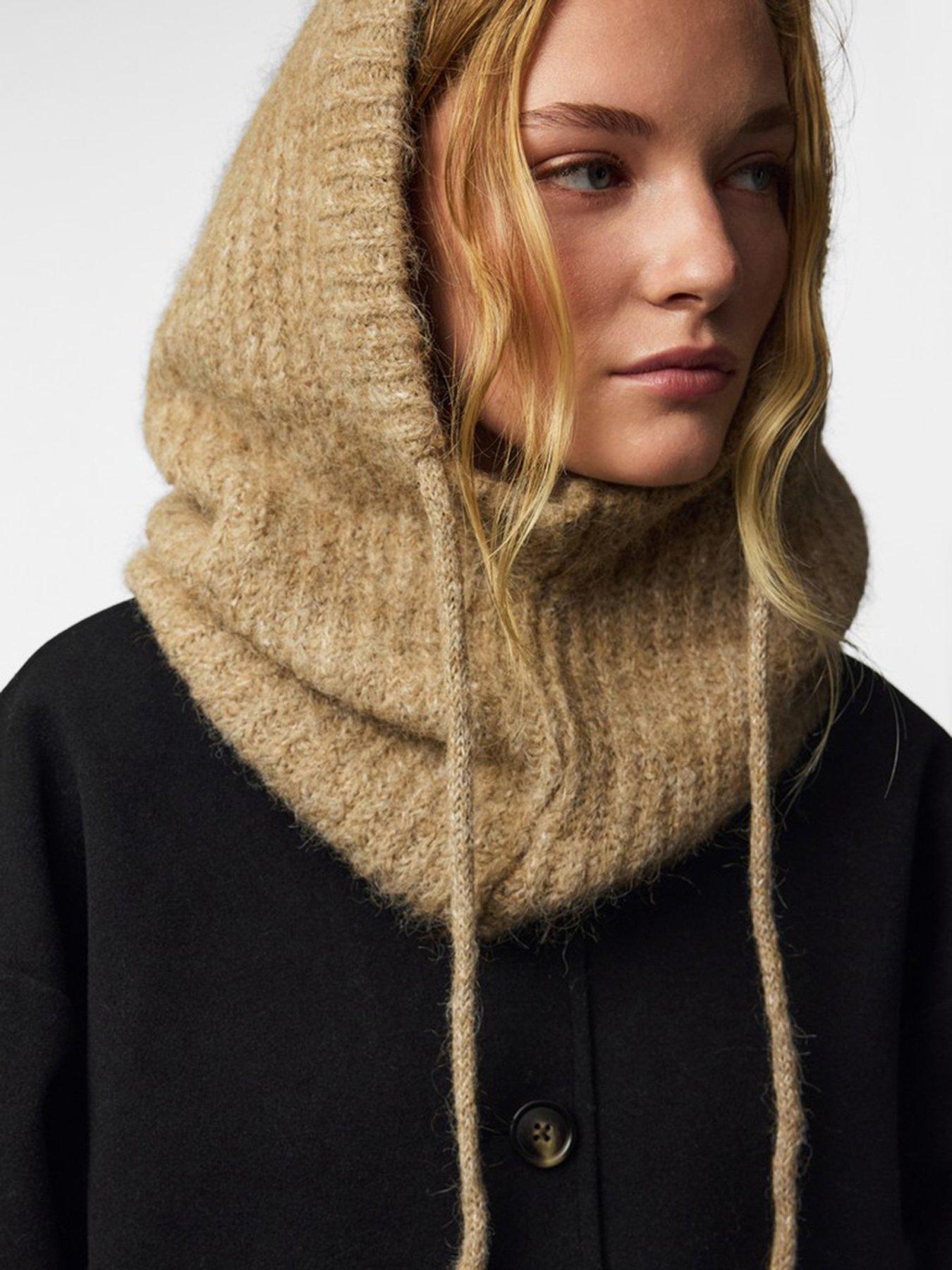 Image 2 of 7 of PIECES Womens Soft Touch Ribbed Tie Nambi Balaclava - Incense