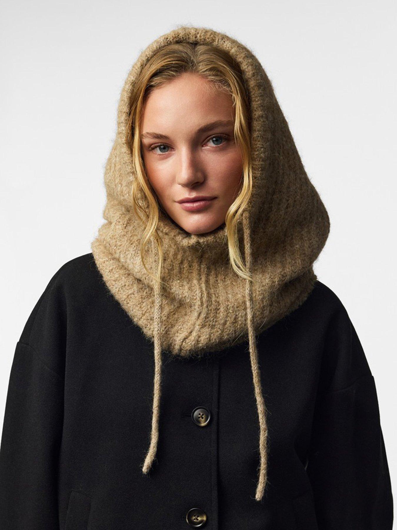 Image 3 of 7 of PIECES Womens Soft Touch Ribbed Tie Nambi Balaclava - Incense