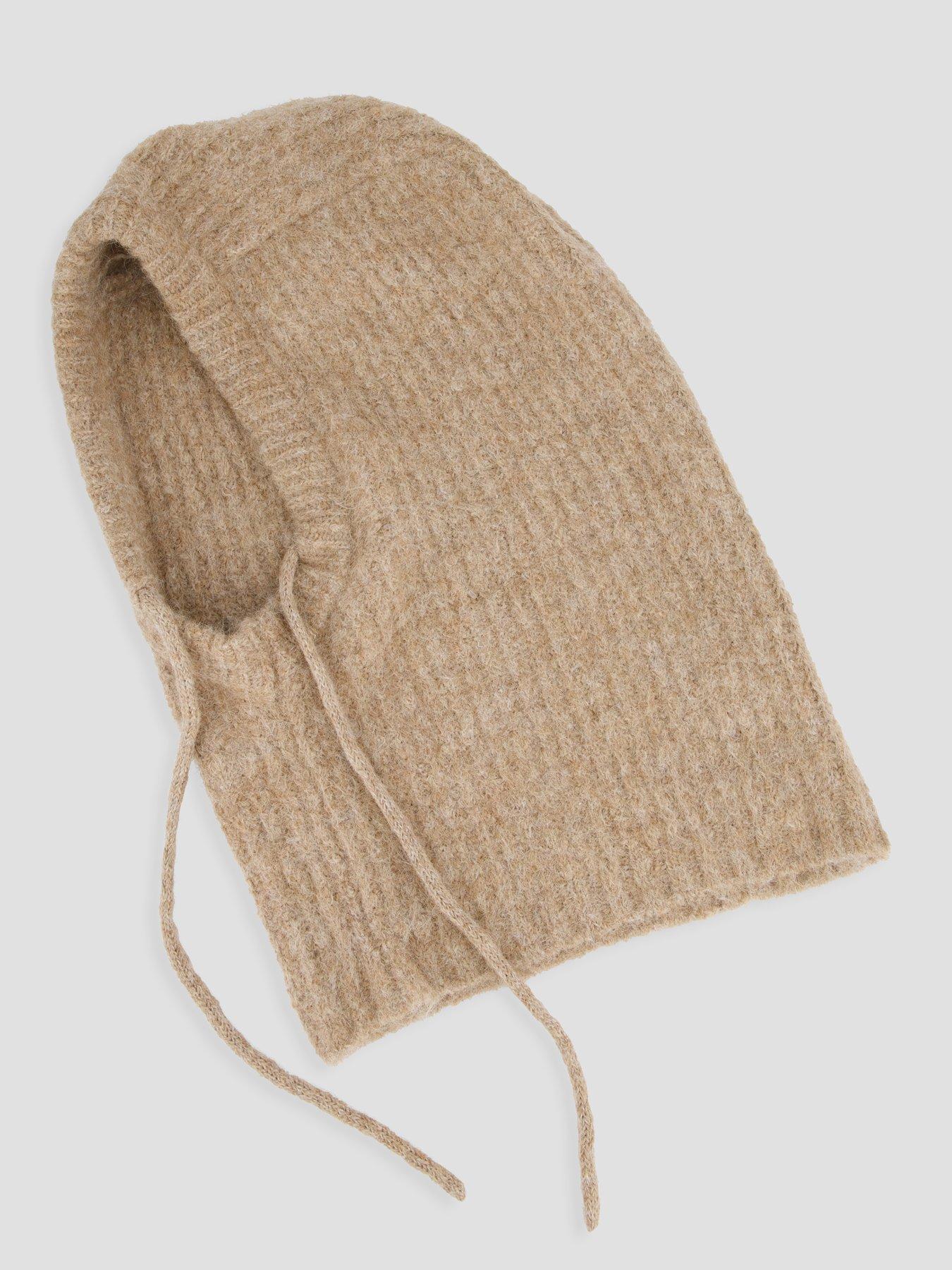 Image 6 of 7 of PIECES Womens Soft Touch Ribbed Tie Nambi Balaclava - Incense