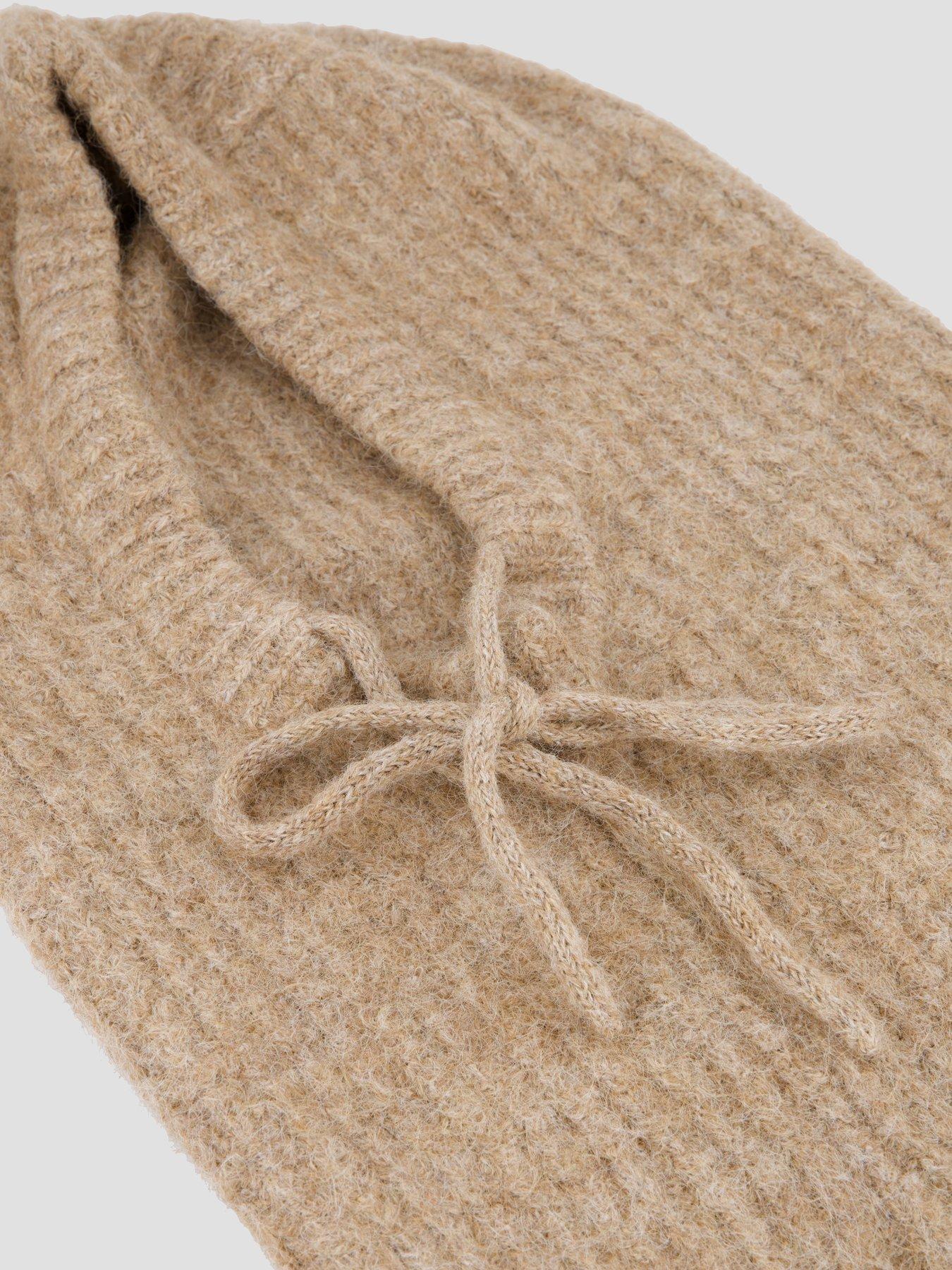 Image 7 of 7 of PIECES Womens Soft Touch Ribbed Tie Nambi Balaclava - Incense
