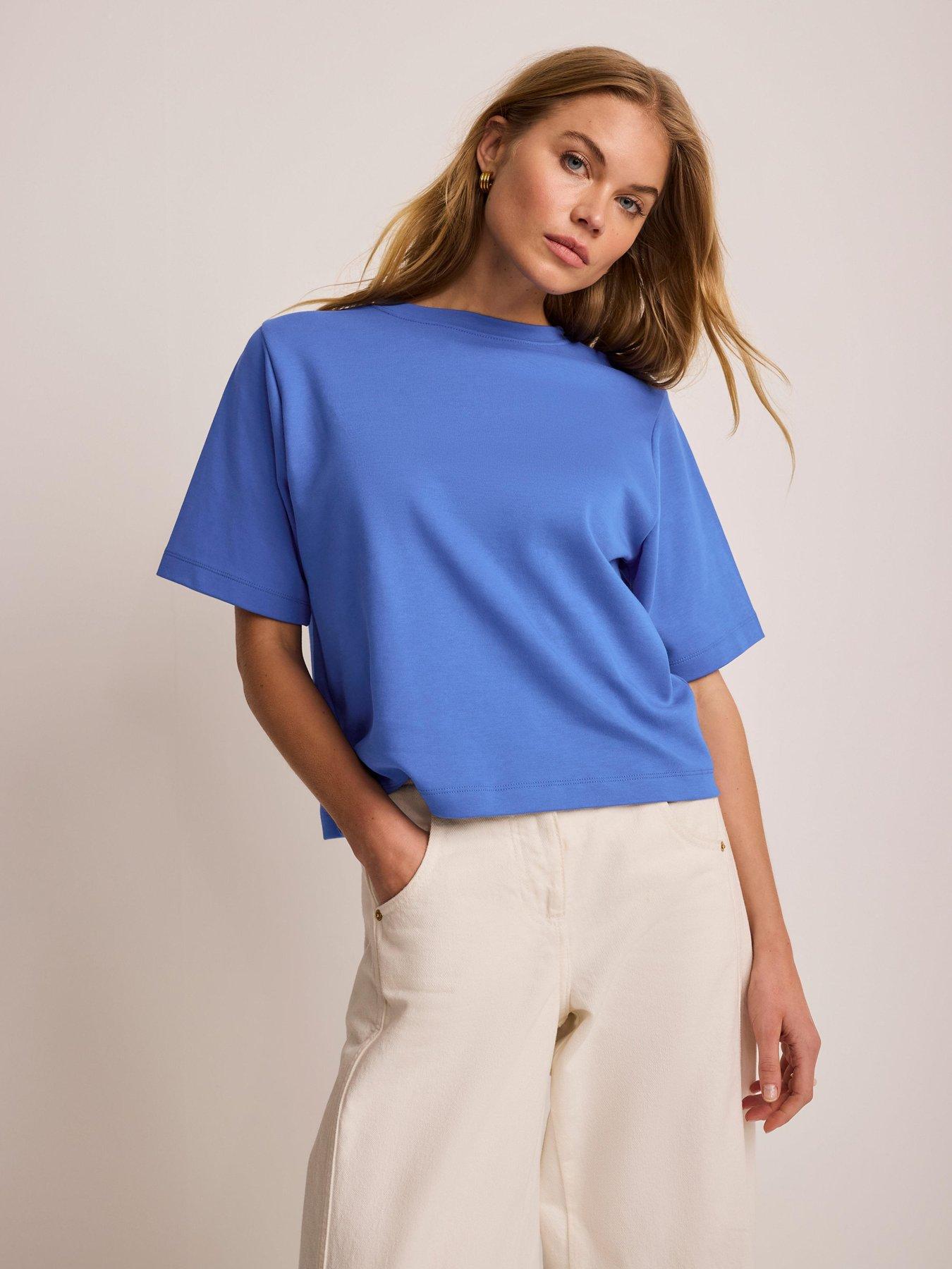 Mint Velvet Ultimate Cotton T-Shirt - Blue