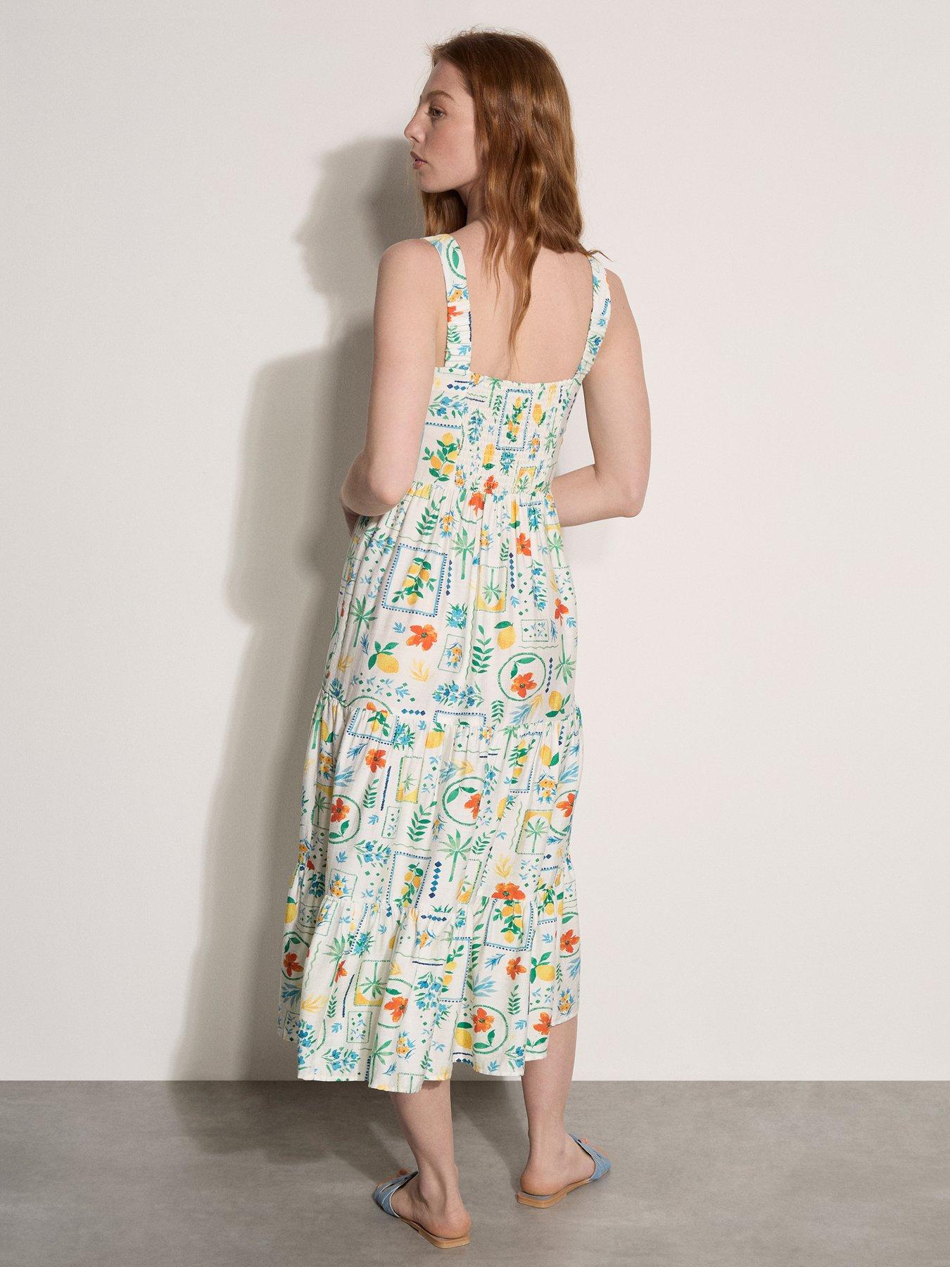 Image 2 of 4 of Apricot Capri Postcard Tiered Midi Dress
