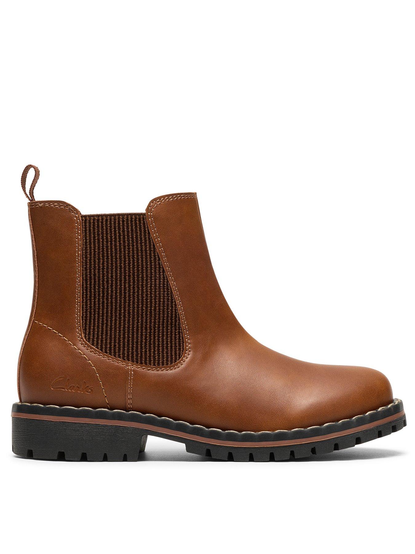 Clarks Kids Cliff Chelsea Boot - Brown