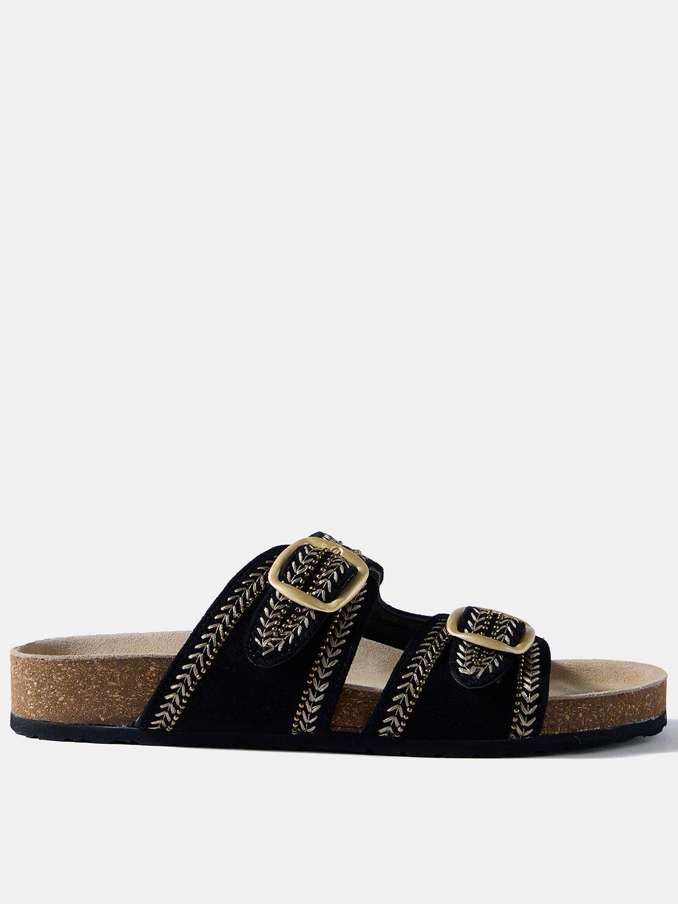 Mint Velvet Ava Beaded Sandals - Black