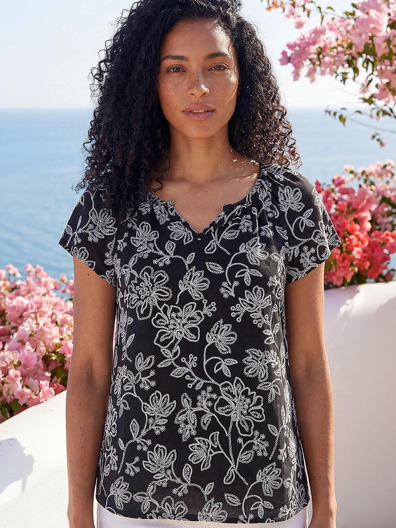 Roman Textured Print V-neck Vest Top