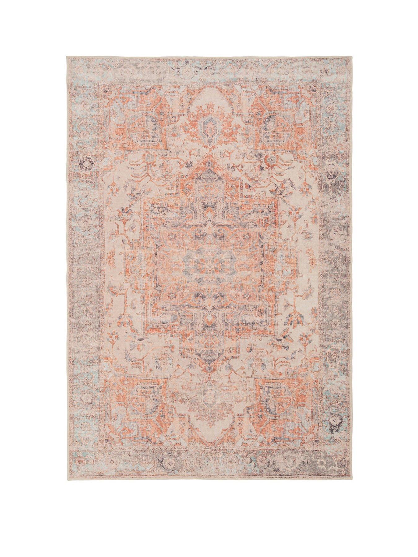 Image 2 of 6 of Kukoon Washable Terracotta Vintage Rug - Sisu