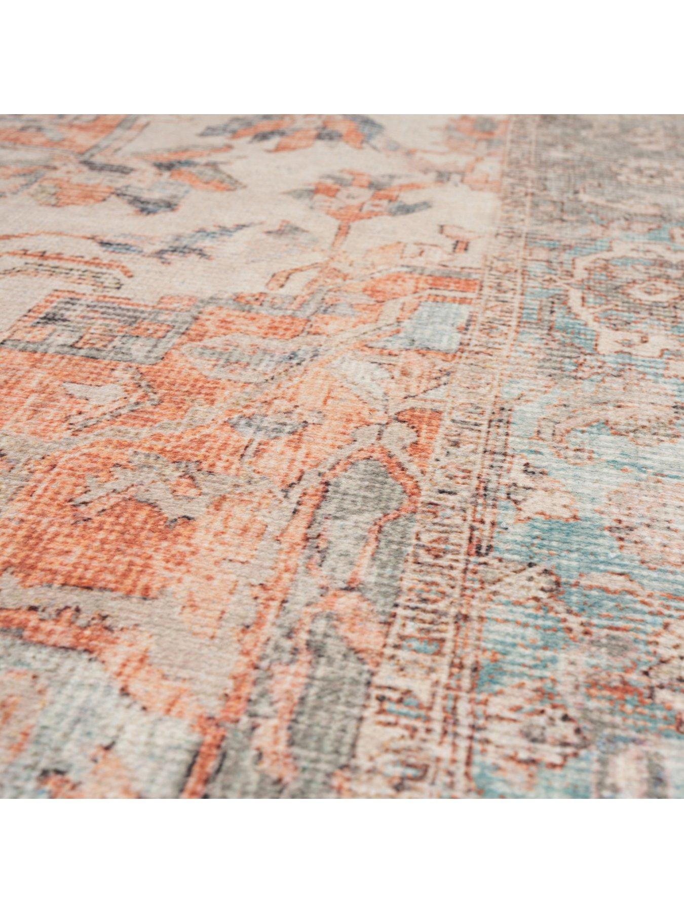 Image 6 of 6 of Kukoon Washable Terracotta Vintage Rug - Sisu