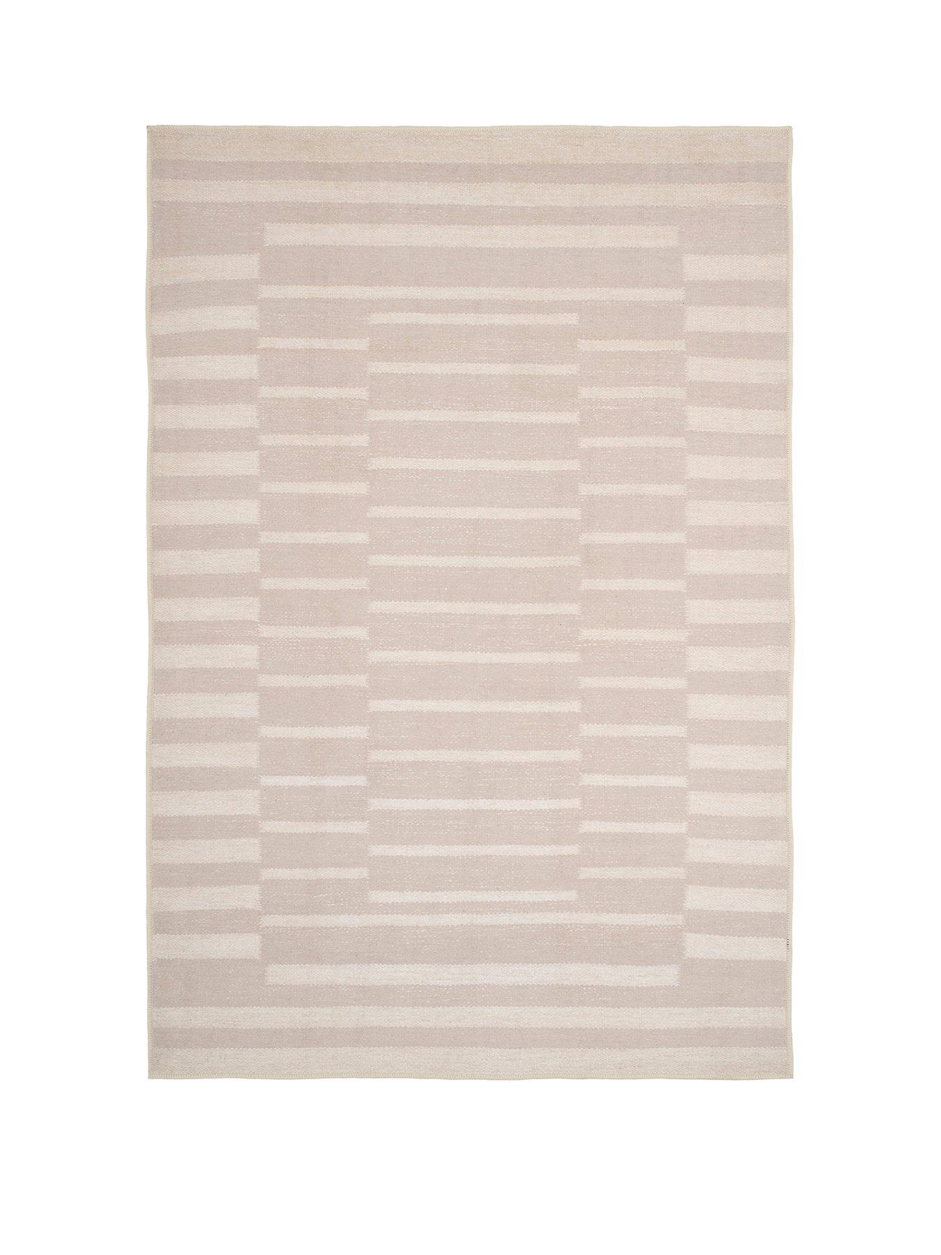 Image 2 of 6 of Kukoon Soft Washable Beige Geometric Rug - Faye