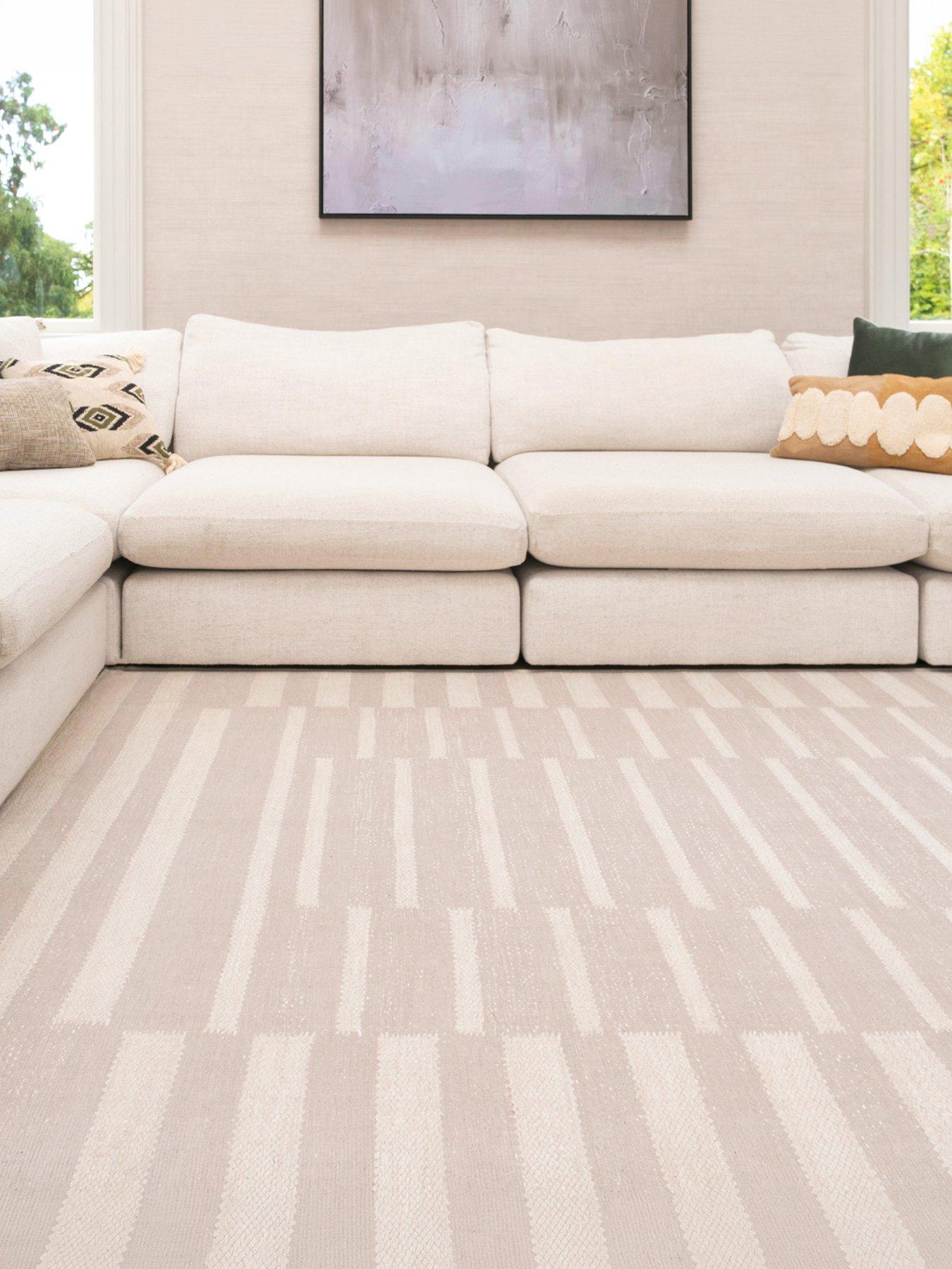 Image 3 of 6 of Kukoon Soft Washable Beige Geometric Rug - Faye