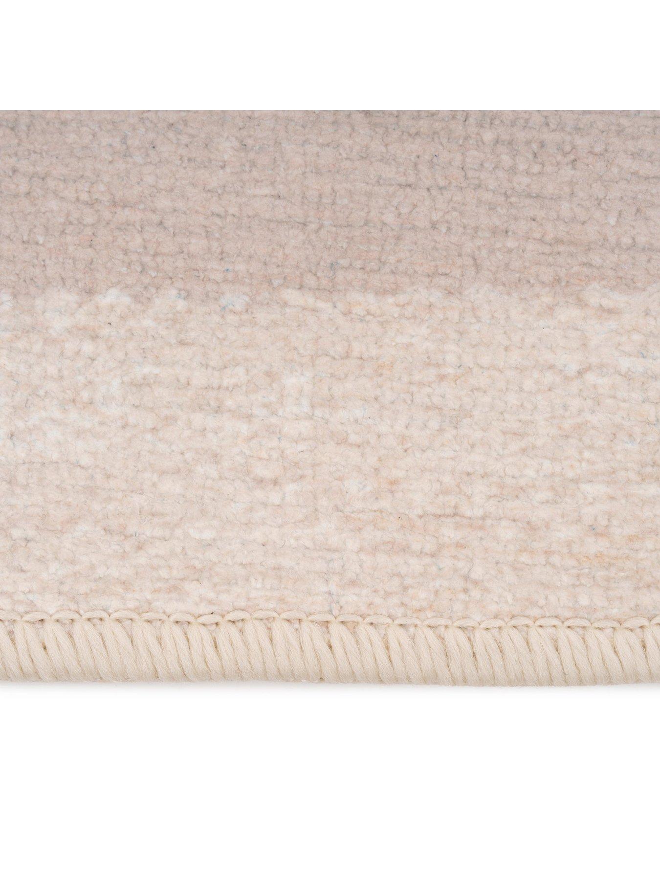 Image 5 of 6 of Kukoon Soft Washable Beige Geometric Rug - Faye