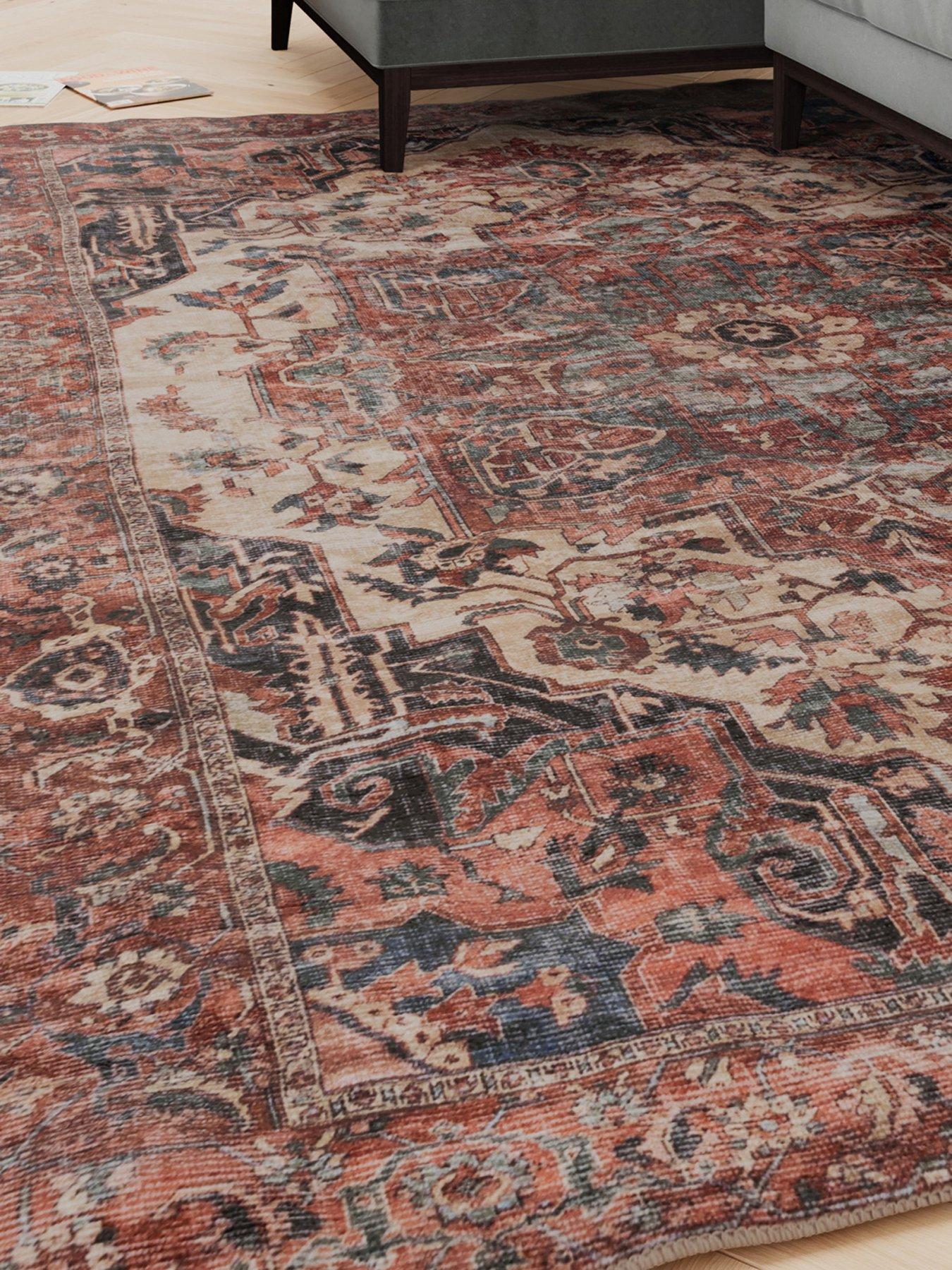 Image 1 of 7 of Kukoon Soft Washable Terracotta Medallion Rug - Verity