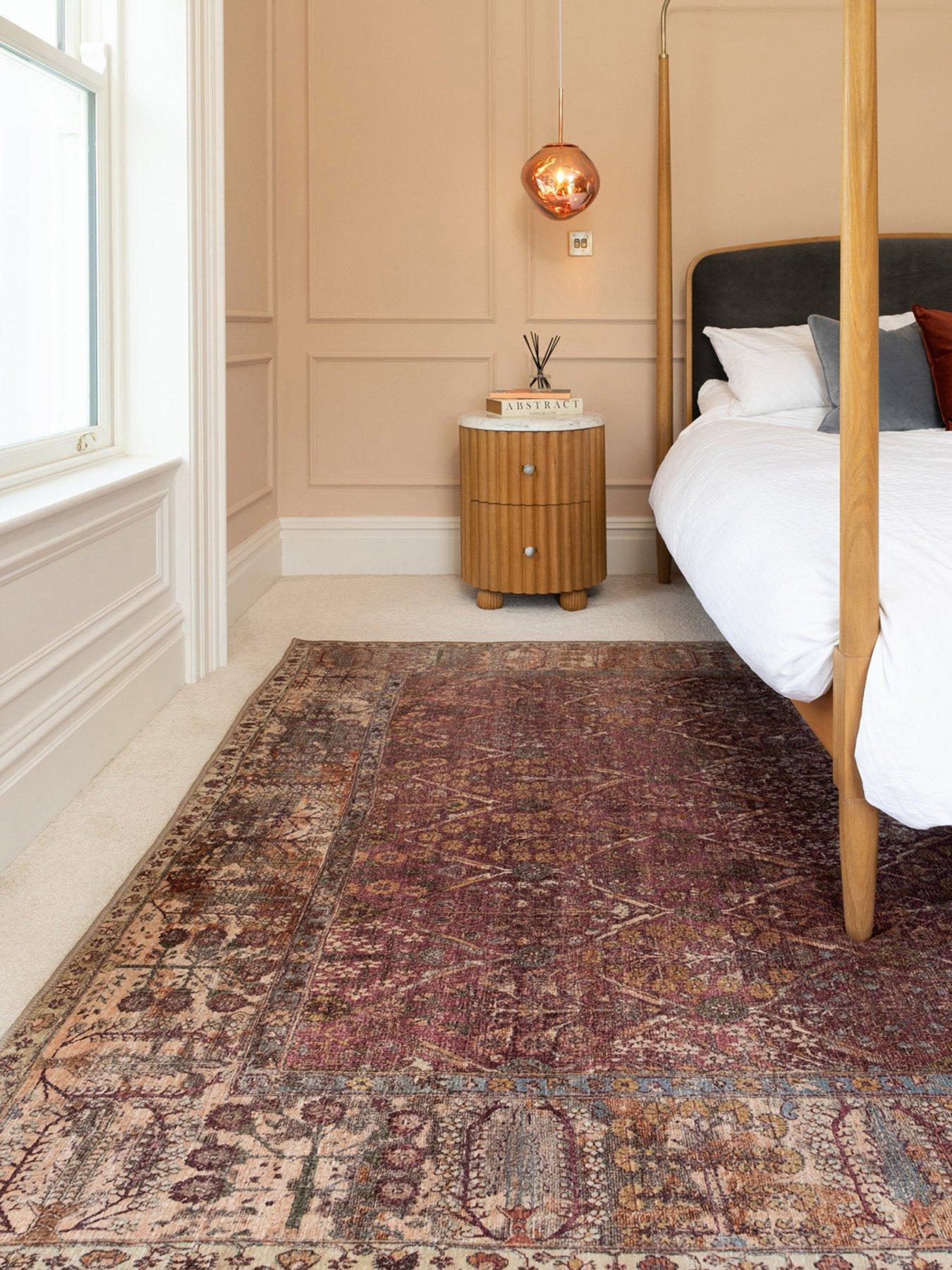 Image 3 of 5 of Kukoon Soft Washable Red Plum Vintage Rug - Violet