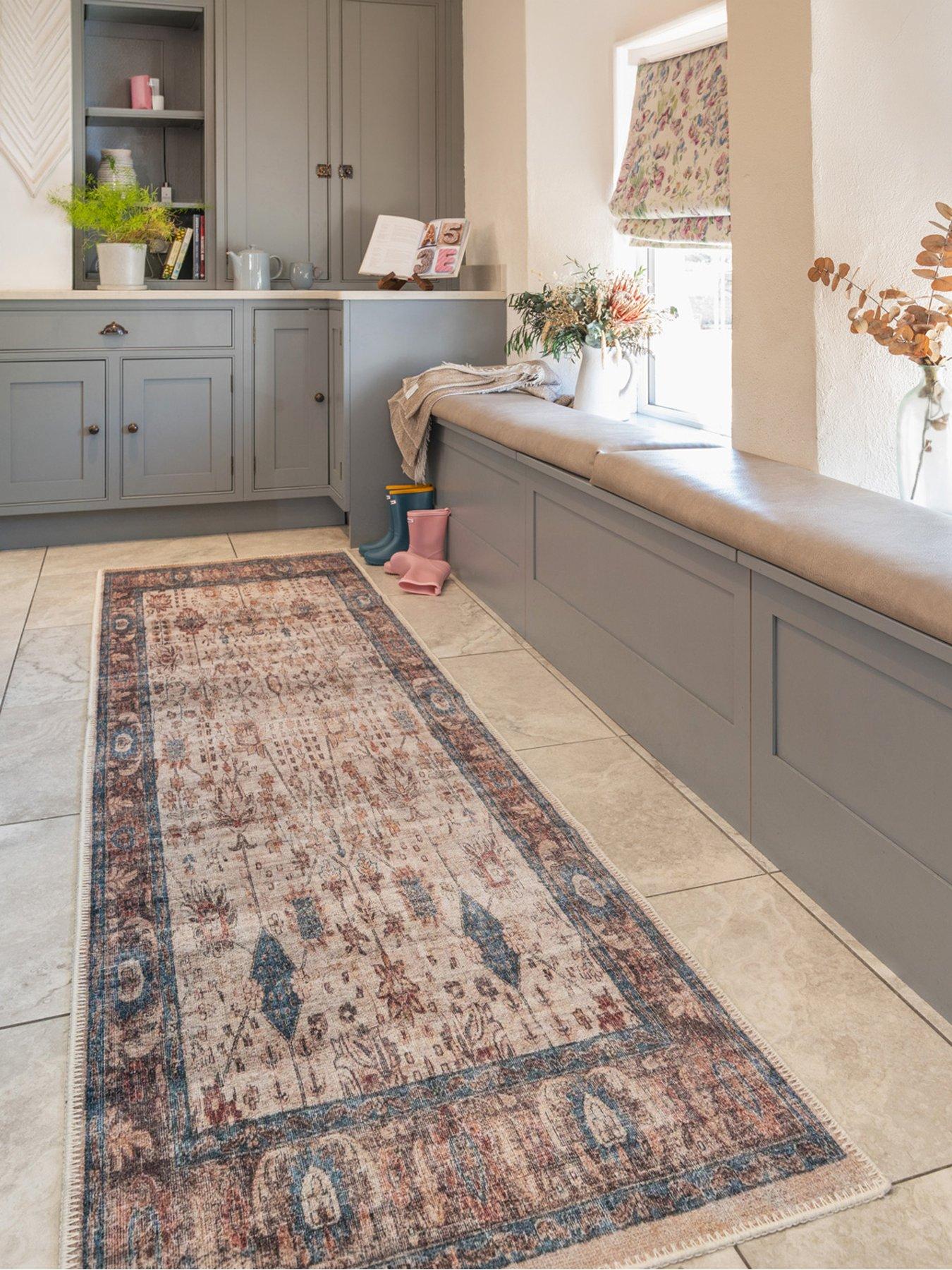 Image 1 of 3 of Kukoon Flatwoven Washable Earthy Flora Runner Rug - Shannon