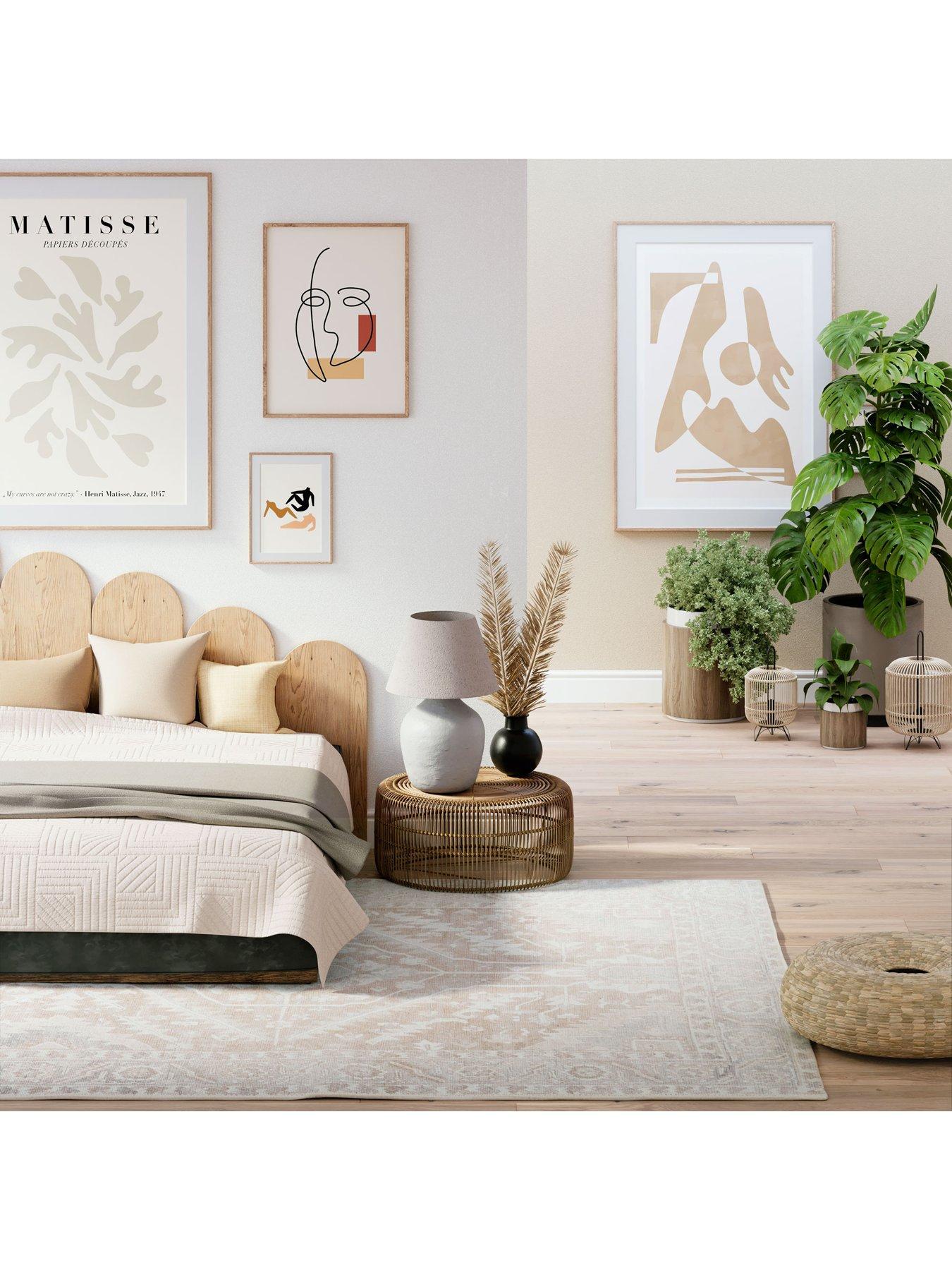 Image 3 of 4 of Kukoon Flatwoven Washable Distressed Beige Area Rug - Tolka