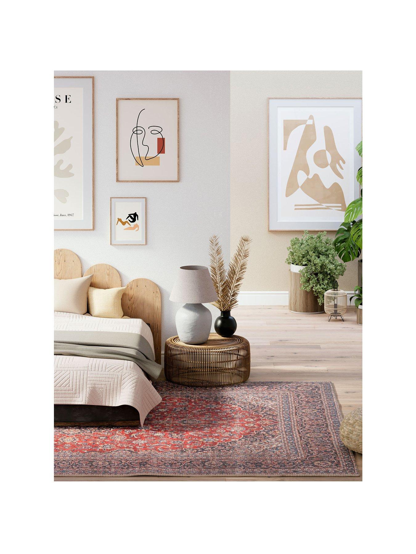 Image 2 of 2 of Kukoon Flatwoven Washable Red Oriental Area Rug - Tullow