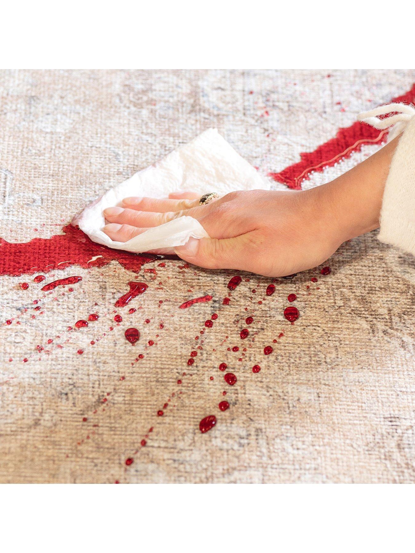 Image 6 of 6 of Kukoon Flatwoven Washable Traditional Distressed Beige Rug - Zoe