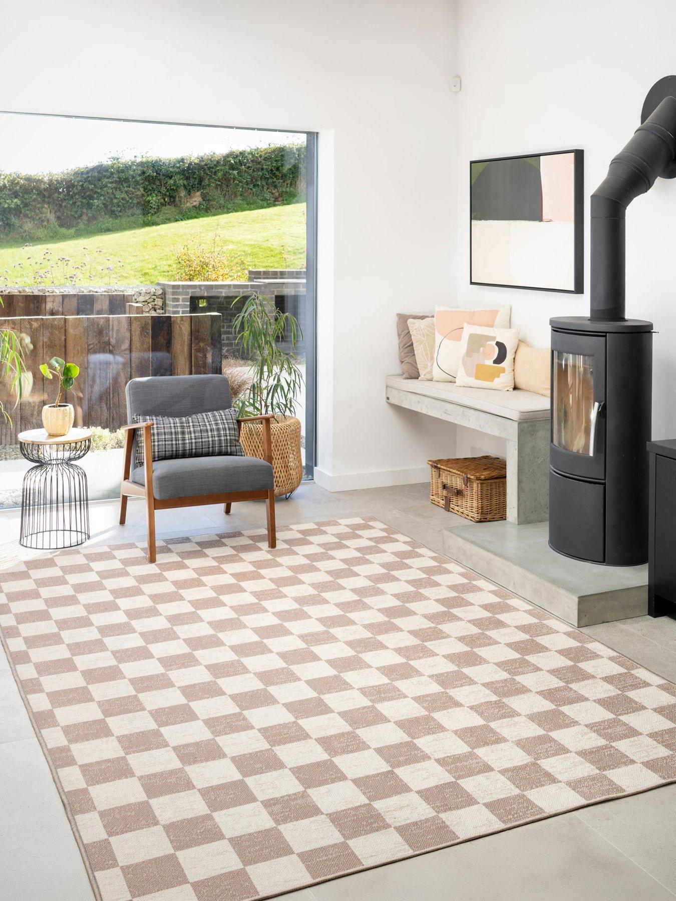 Kukoon Washable Checkerboard Jute Style Rug - Noa