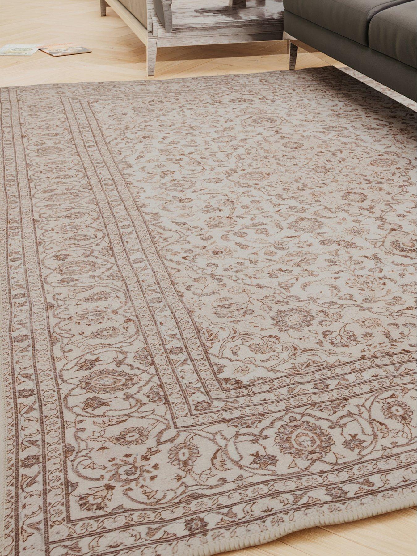 Image 1 of 7 of Kukoon Soft Washable Cream Vintage Rug - Adeline