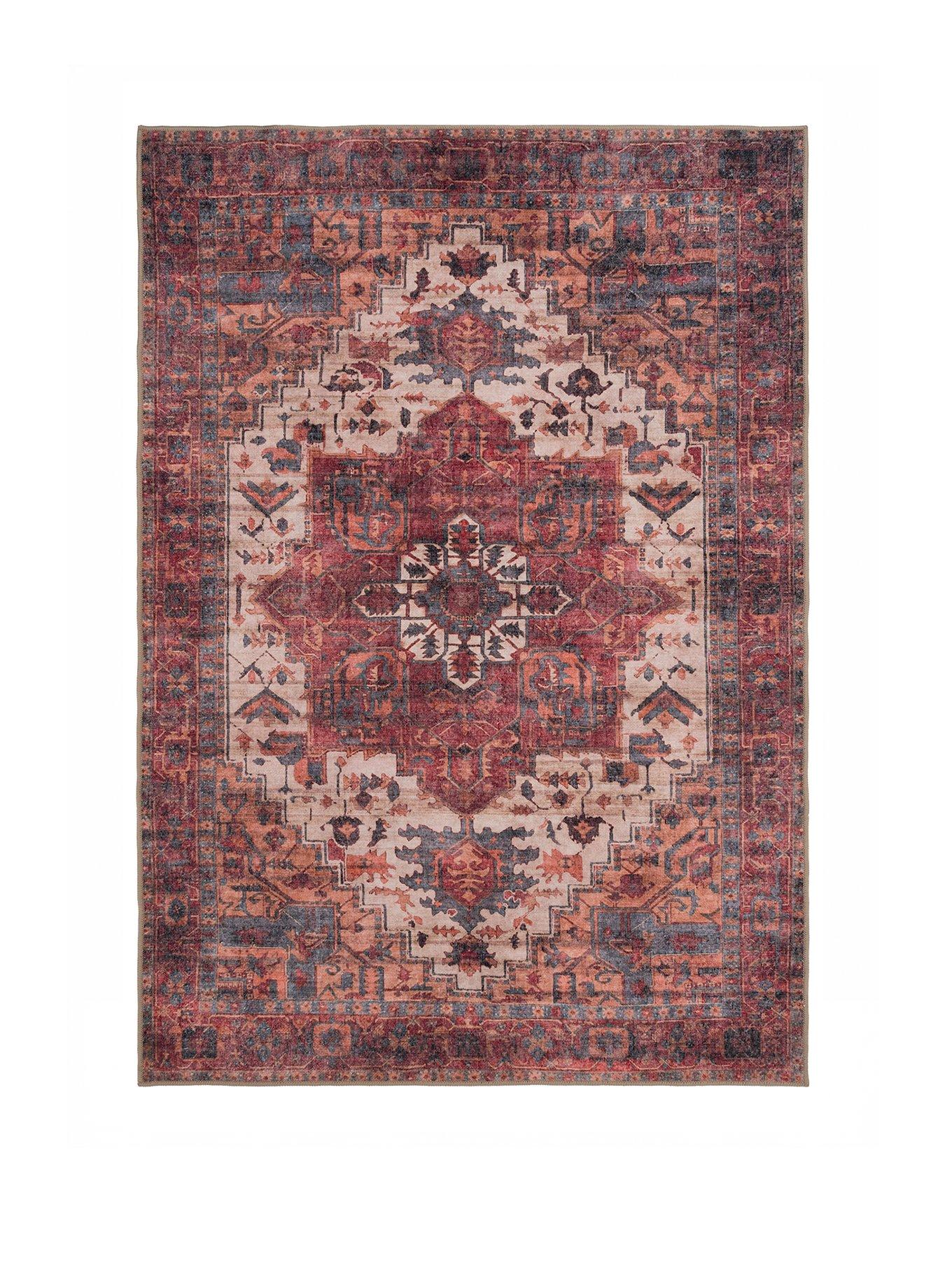 Image 1 of 4 of Kukoon Soft Washable Red Antique Rug - Eliza