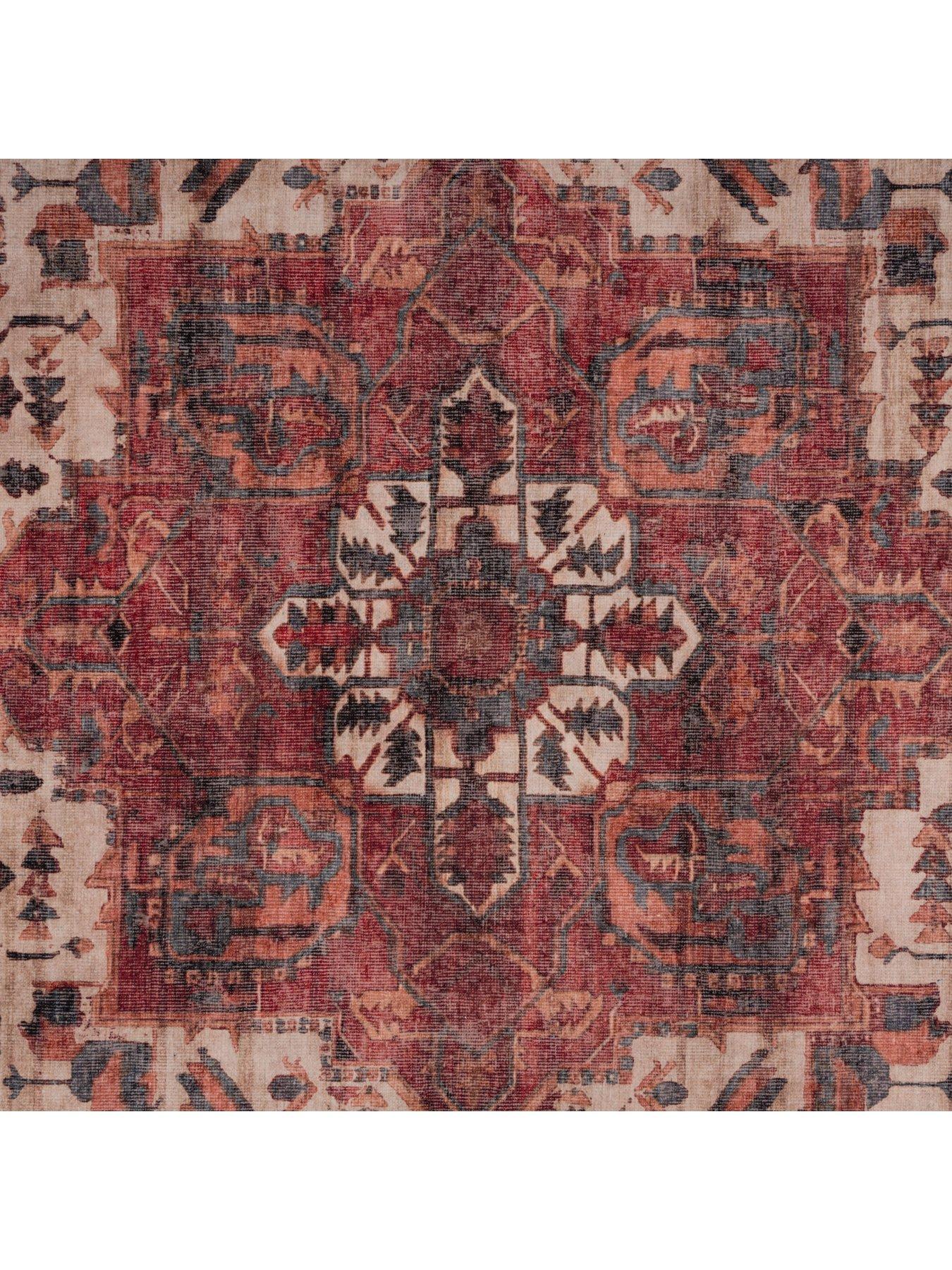 Image 2 of 4 of Kukoon Soft Washable Red Antique Rug - Eliza