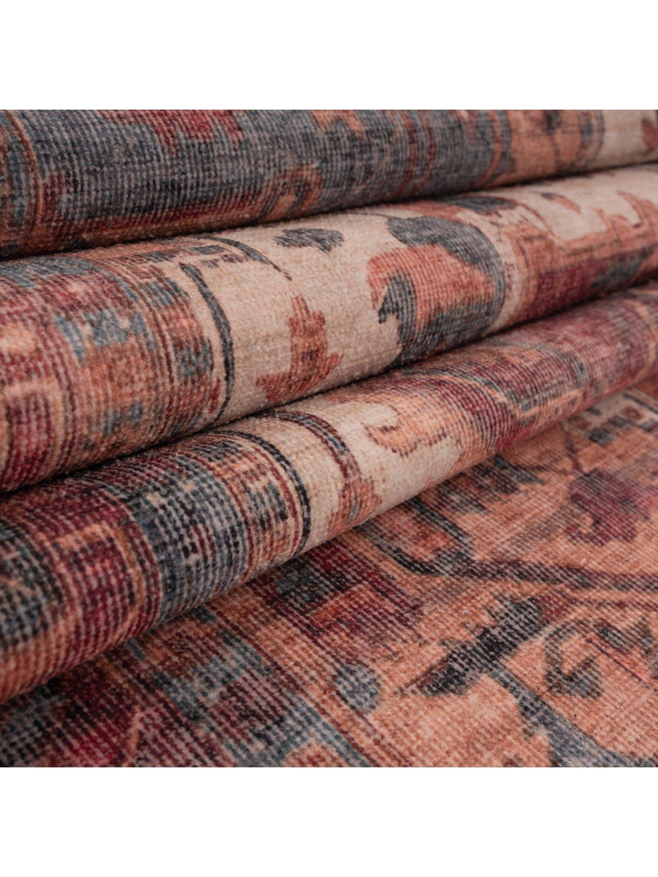 Image 3 of 4 of Kukoon Soft Washable Red Antique Rug - Eliza