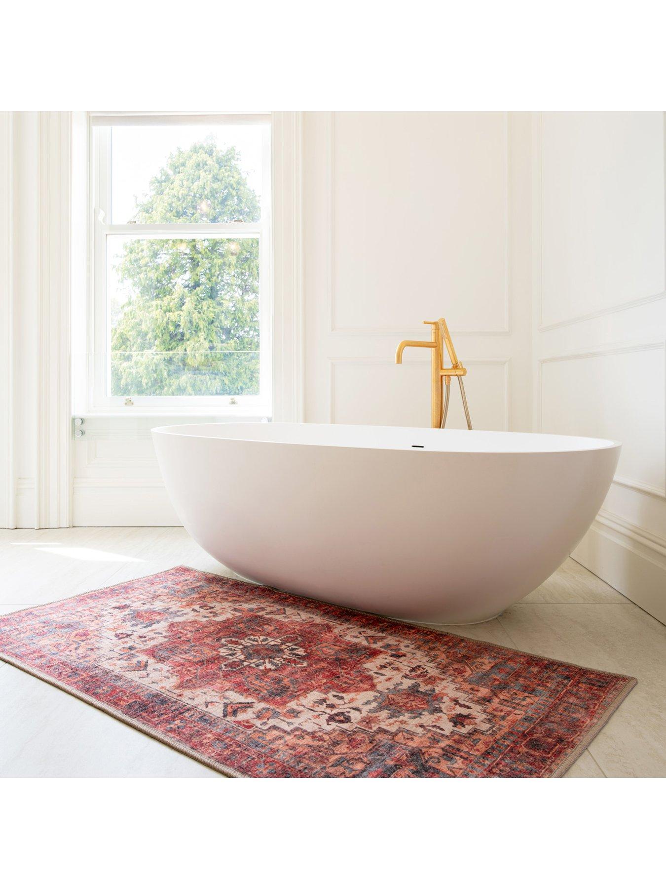 Image 4 of 4 of Kukoon Soft Washable Red Antique Rug - Eliza