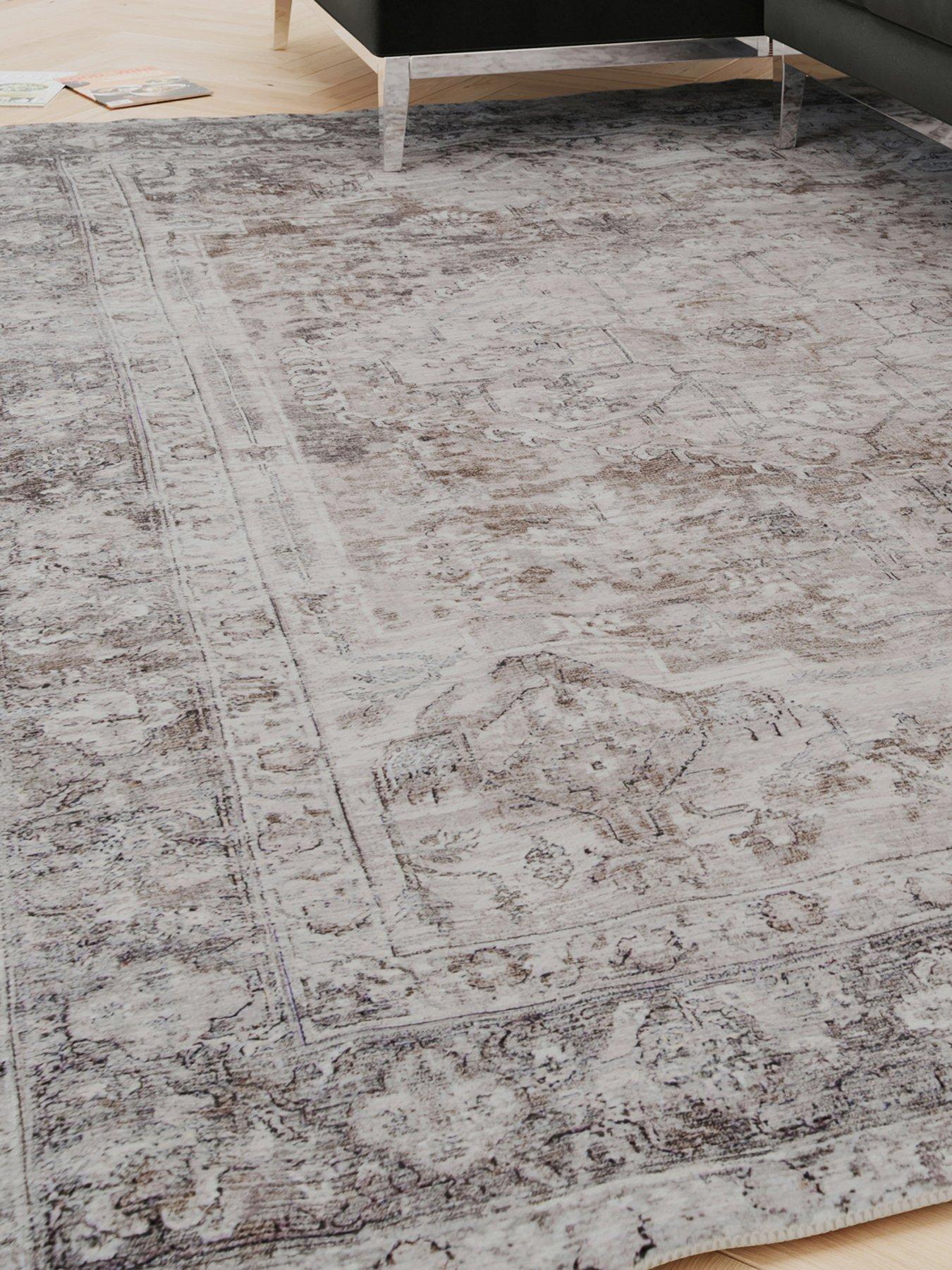 Kukoon Soft Washable Vintage Greige Rug - Elsie