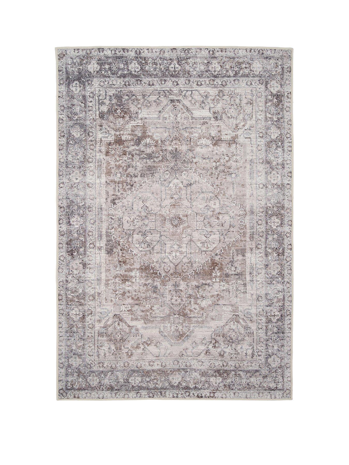Image 2 of 5 of Kukoon Soft Washable Vintage Greige Rug - Elsie