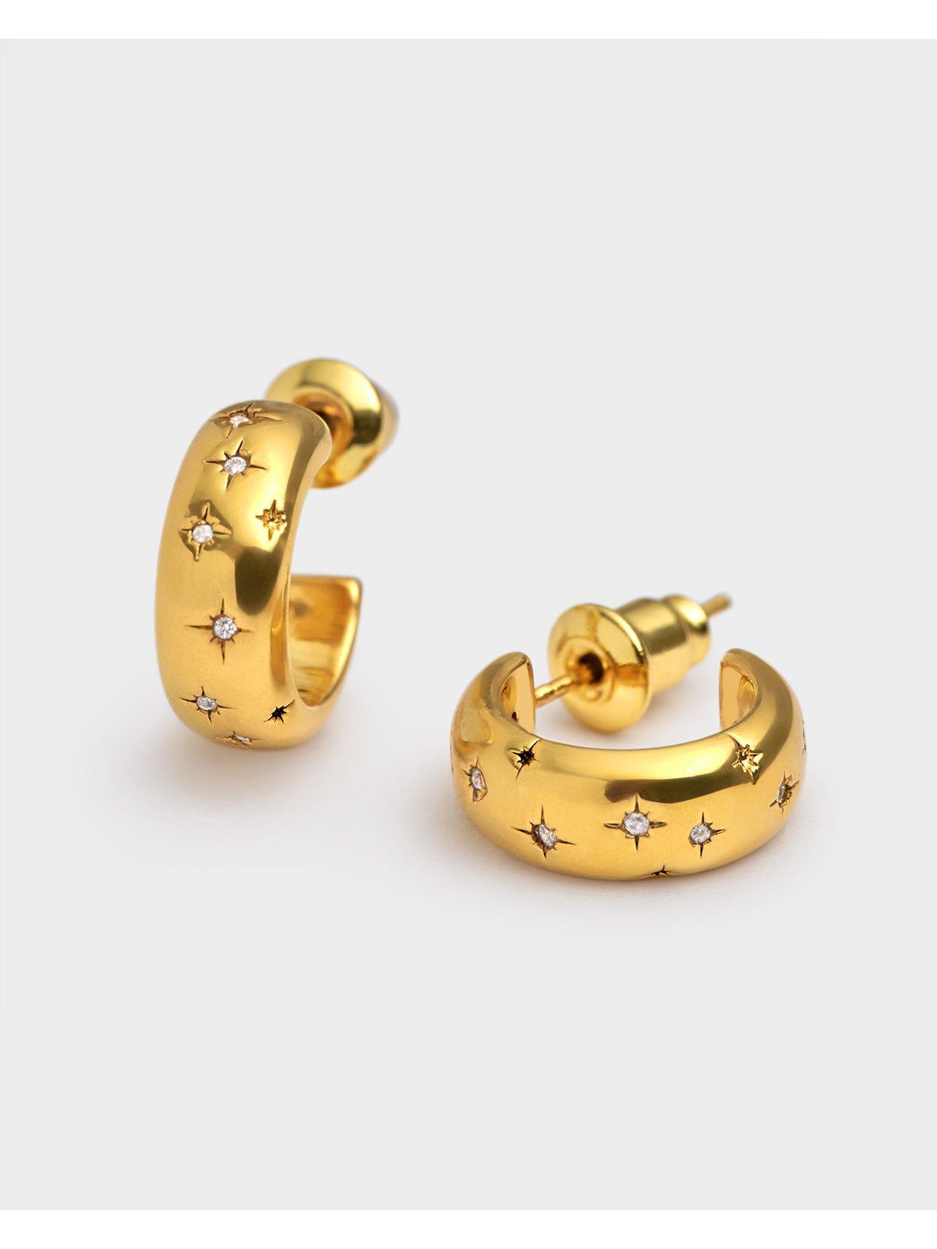 Image 2 of 4 of Katie Loxton Celestial Dome Hoop Earrings - Gold