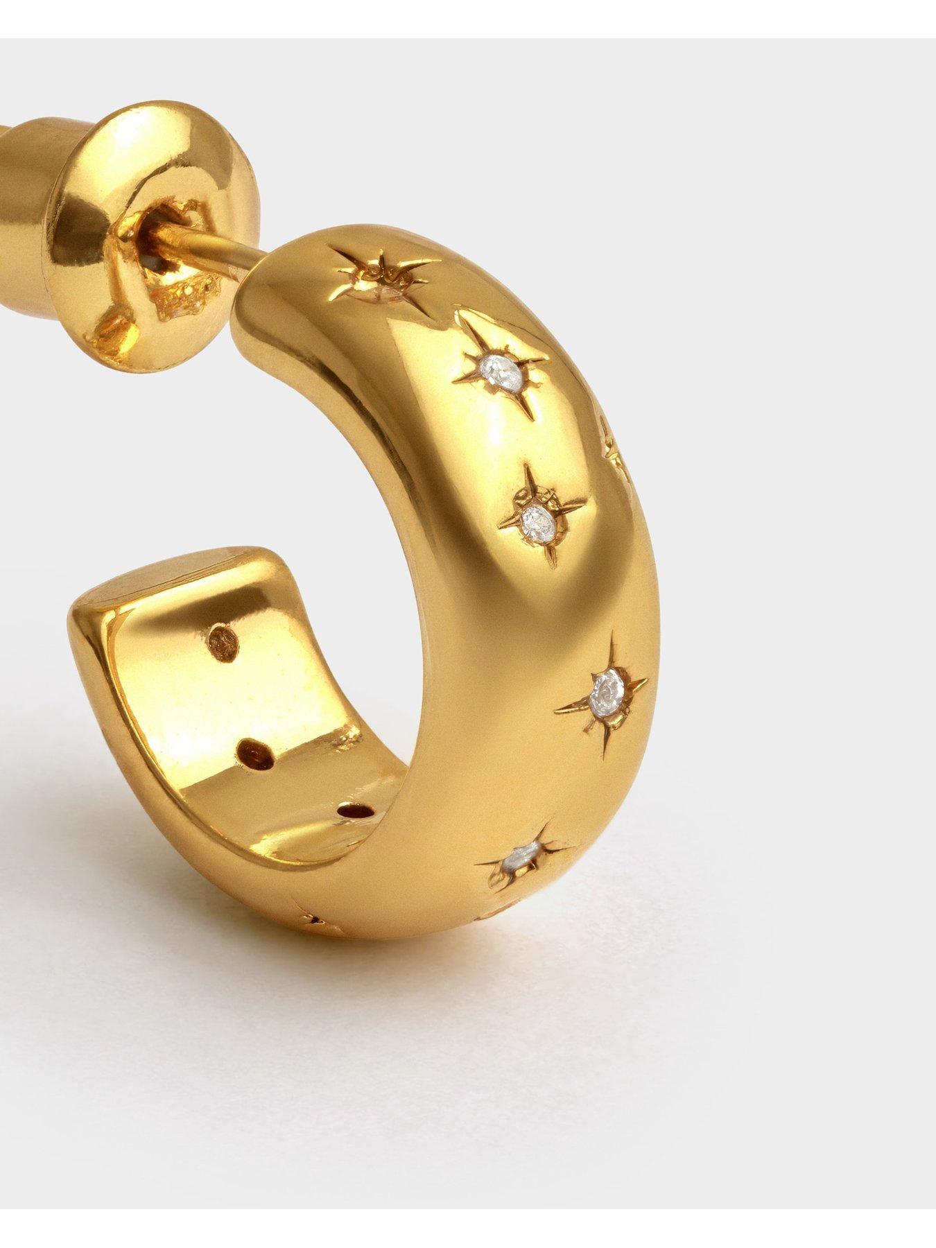 Image 3 of 4 of Katie Loxton Celestial Dome Hoop Earrings - Gold