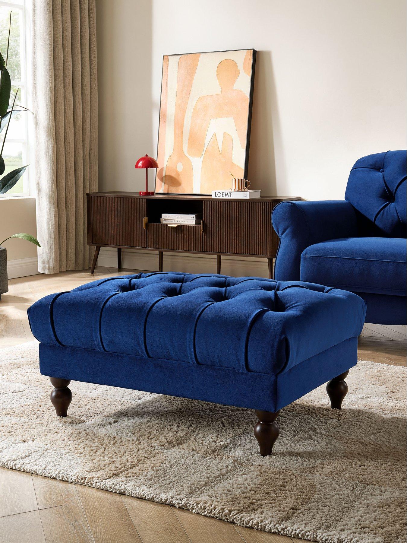 Dusk Hebden Pouffe - Royal Blue