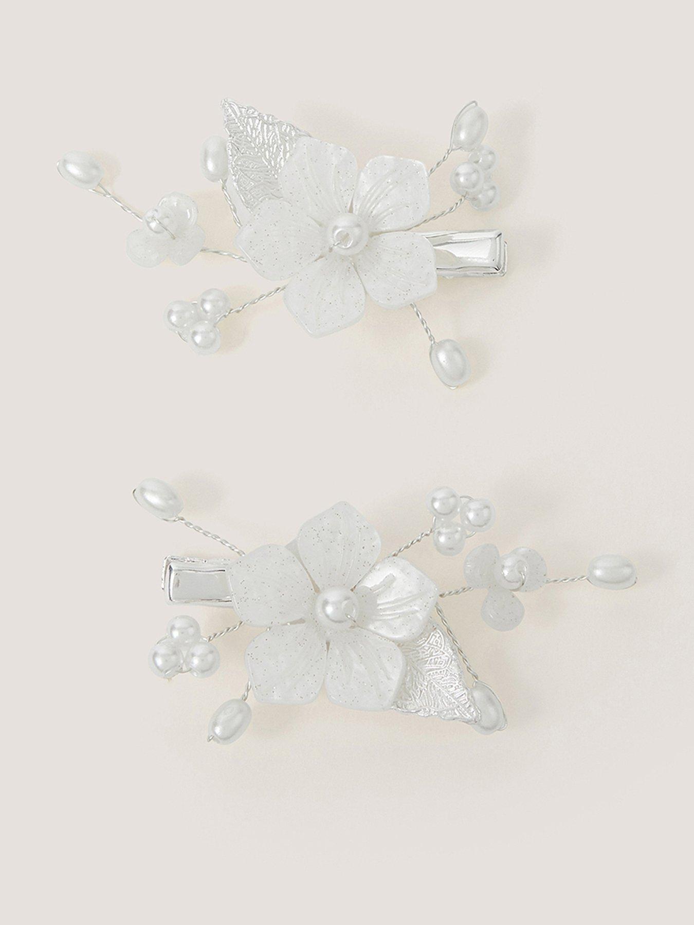 Monsoon Girls 2 Pack Gardenia Flower Clips - Ivory