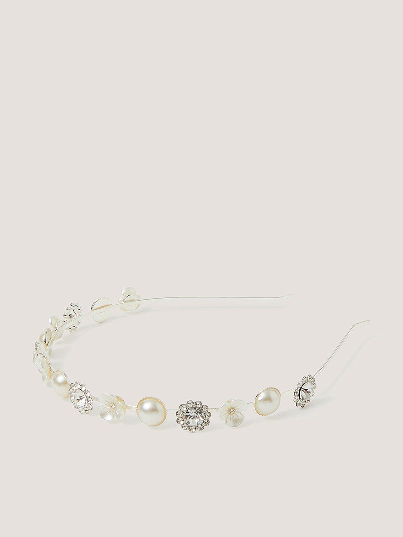Monsoon Girls Fancy Flower Aliceband - Silver