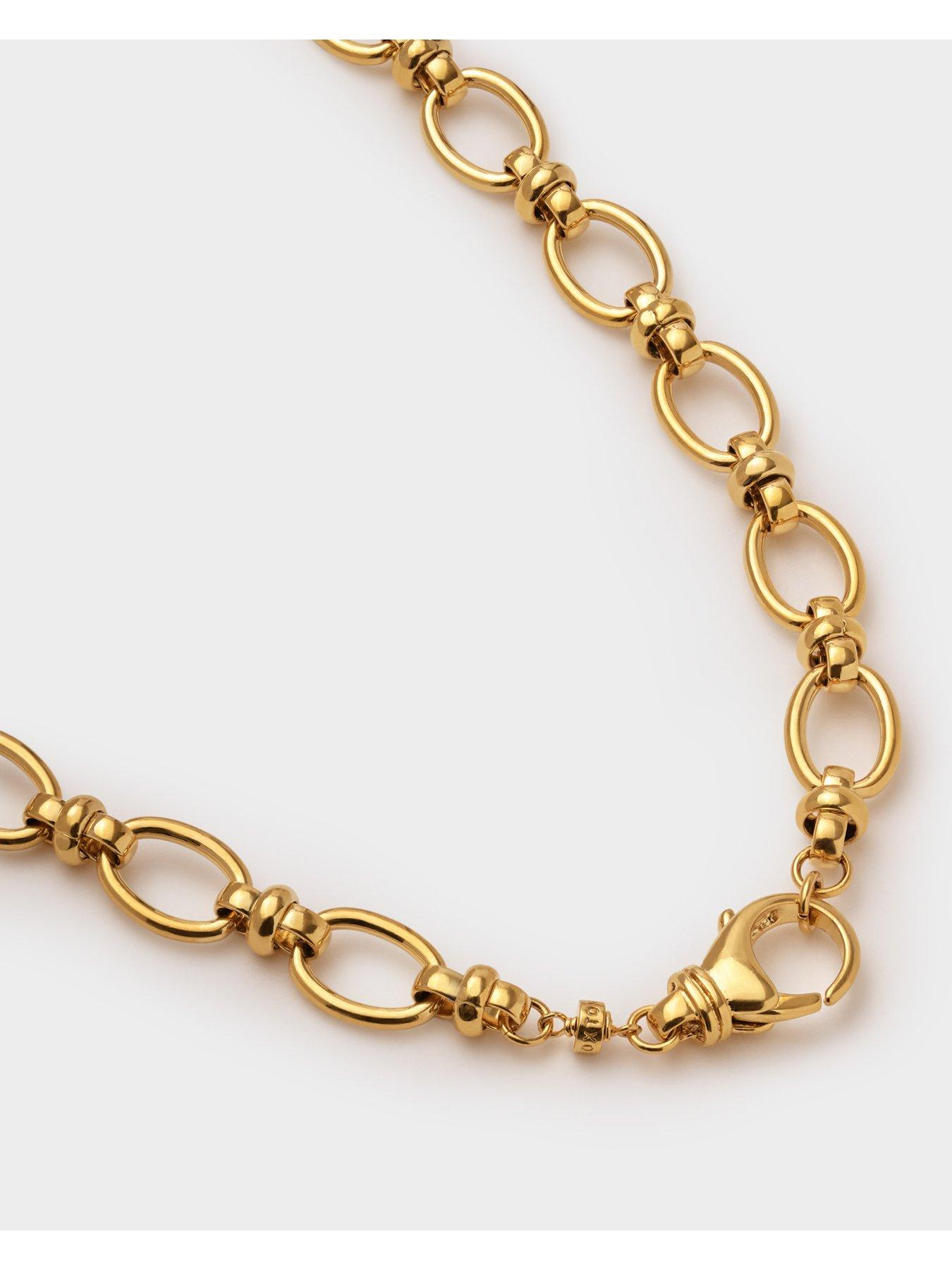 Image 3 of 6 of Katie Loxton Plated Chunky Oval Knotted Chain Link Necklace - Gold - Waterproof