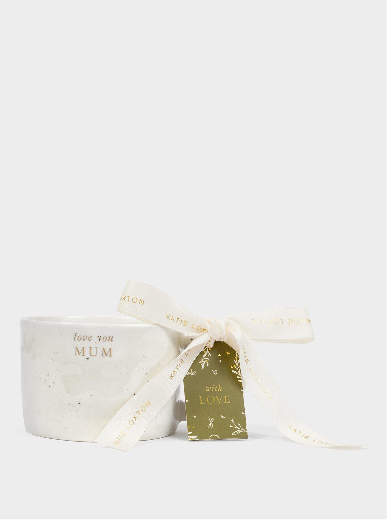 Katie Loxton SPECKLED SENTIMENT MUG WITH TAG , love you MUM , 9.5cm x 9.5cm x 7cm