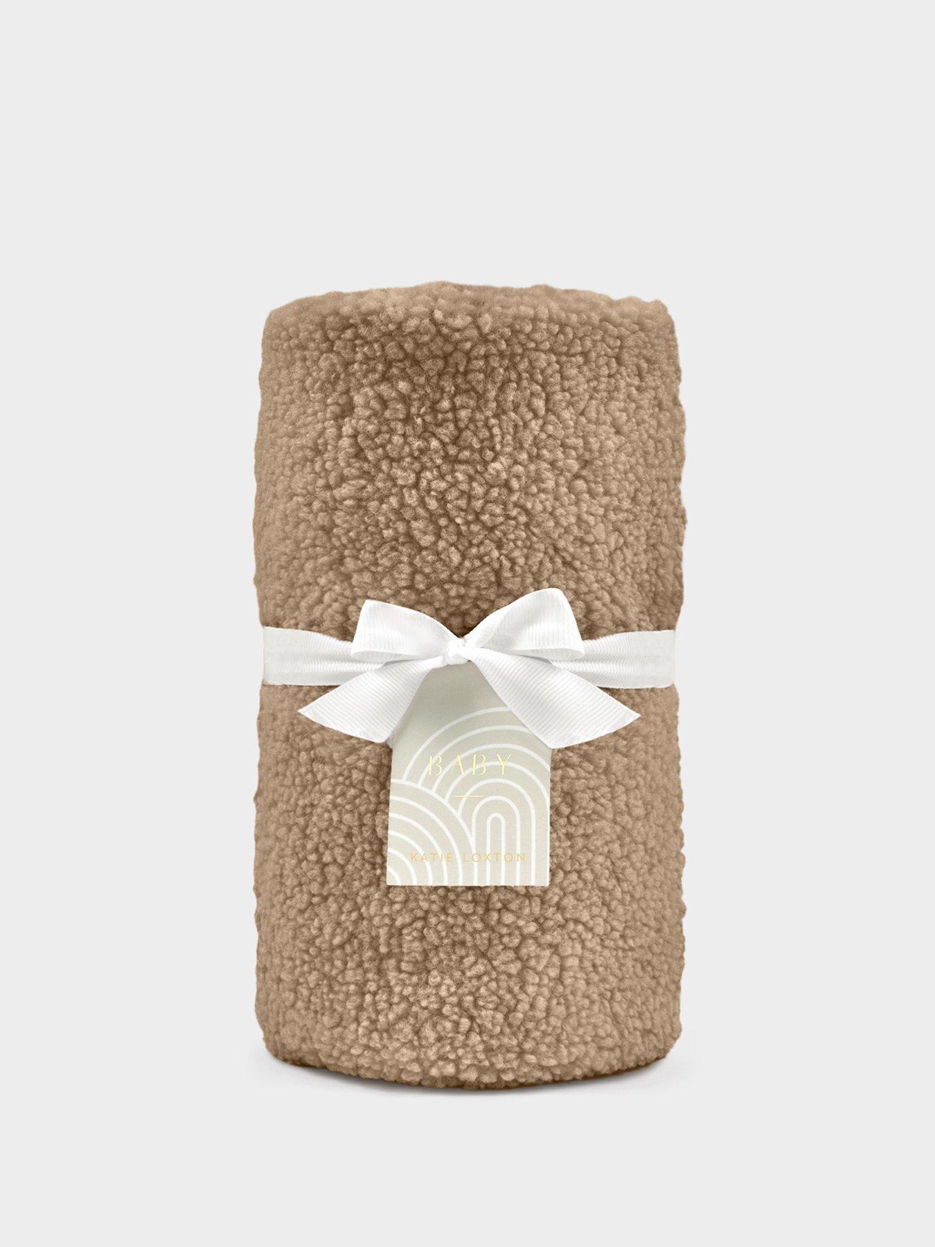 Katie Loxton BABY BORG BLANKET , Tan , 48cm X 70cm