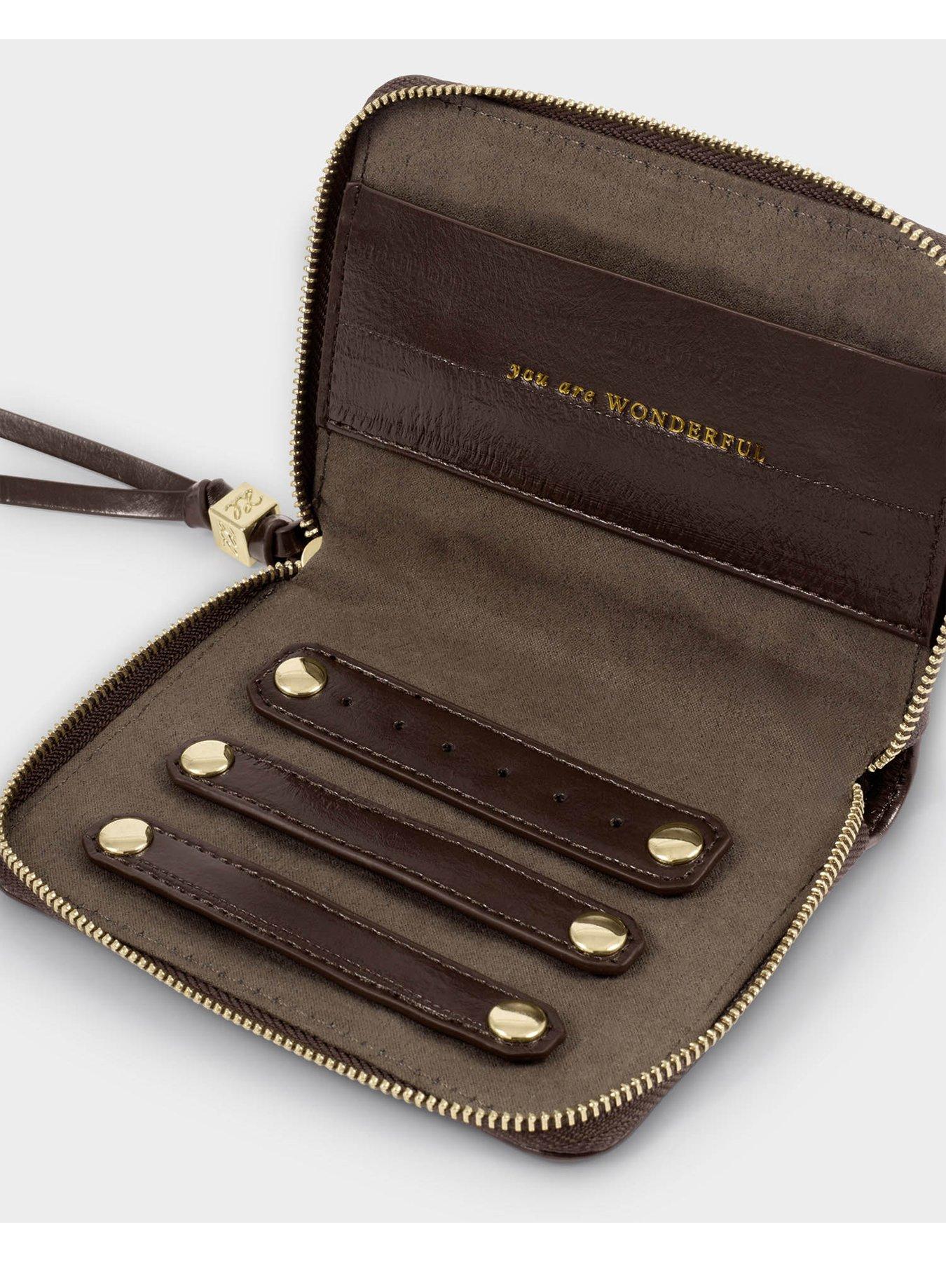 Image 3 of 6 of Katie Loxton SLIM JEWELLERY CASE , YOU ARE WONDERFUL , Chocolate Eel/ Chocolate , 9.5cm x 17cm x 7cm