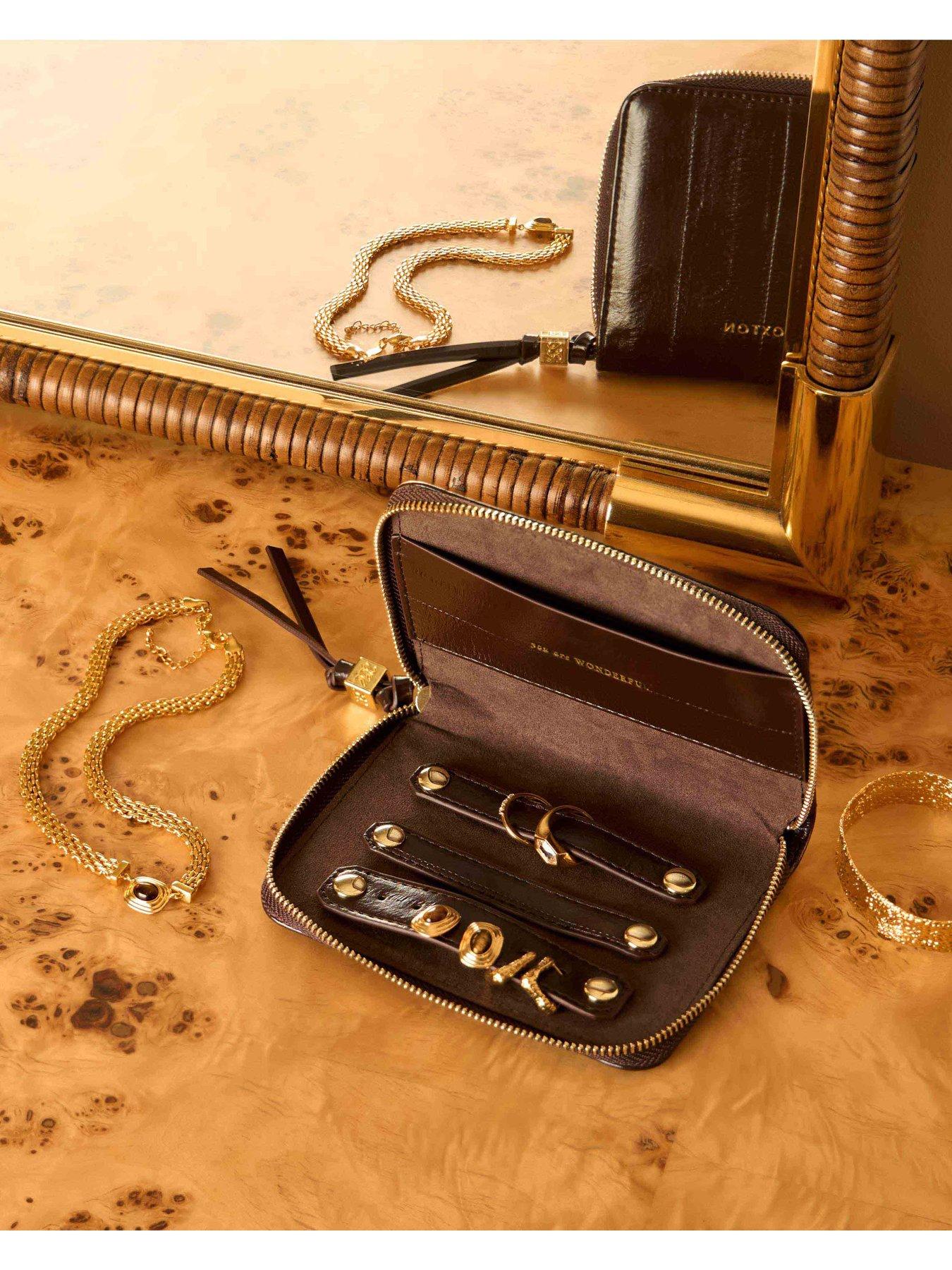 Image 4 of 6 of Katie Loxton SLIM JEWELLERY CASE , YOU ARE WONDERFUL , Chocolate Eel/ Chocolate , 9.5cm x 17cm x 7cm