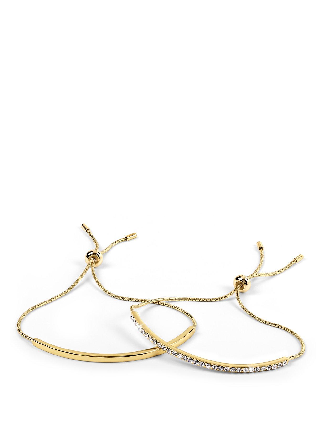 Radley Radley 18ct Gold Plated Stone Set  &  Smooth Friendship Bracelet Twin Pack