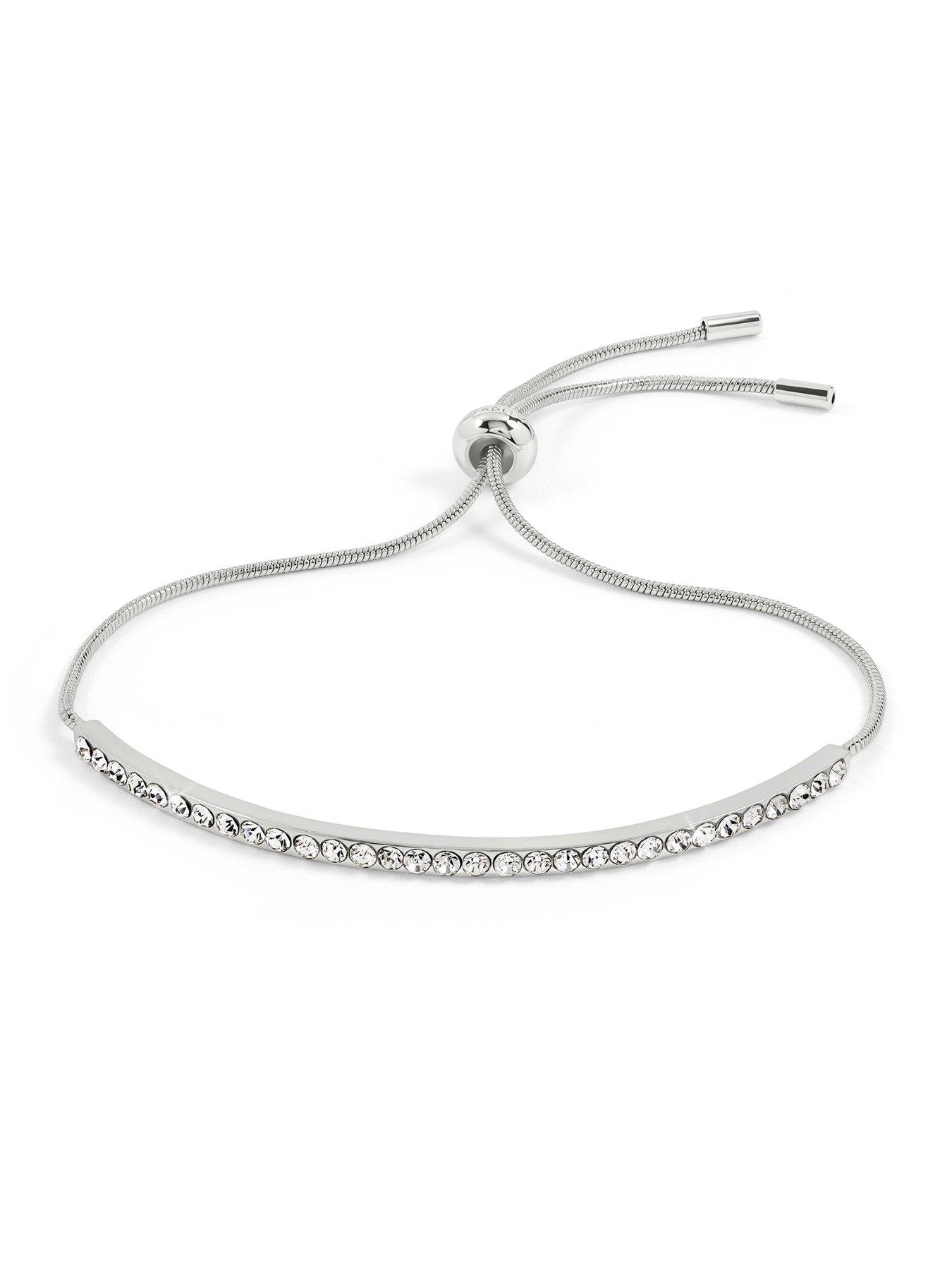 Image 3 of 5 of Radley Radley Silver Plated Stone Set & Smooth  Friendship Bracelet Twin Pack