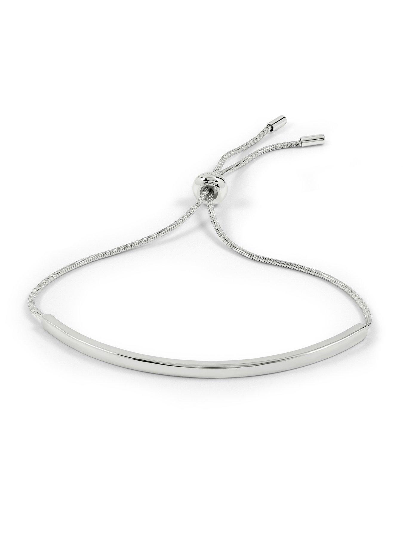 Image 4 of 5 of Radley Radley Silver Plated Stone Set & Smooth  Friendship Bracelet Twin Pack