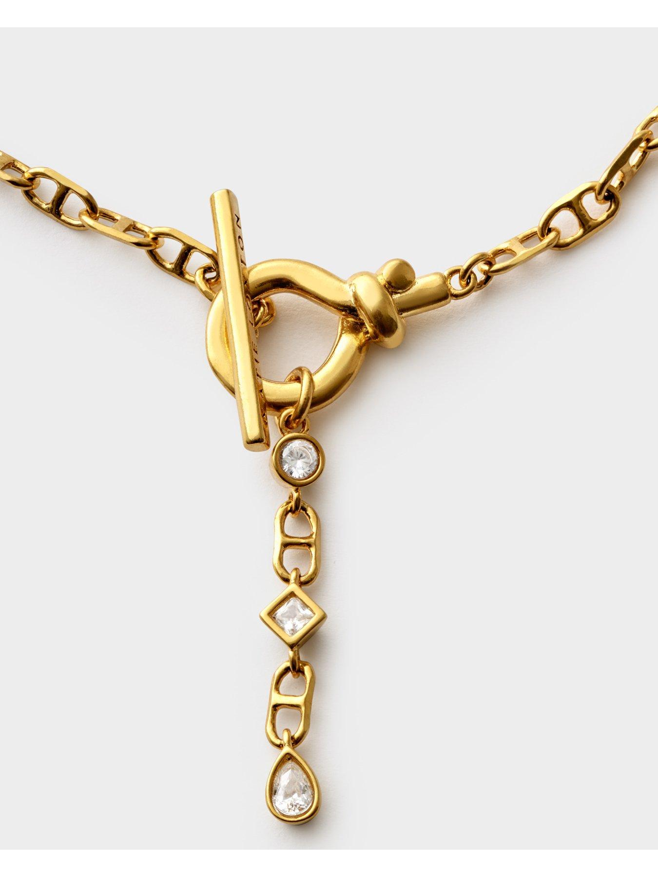 Image 3 of 6 of Katie Loxton Plated Geometric Gem Charm T-Bar Bracelet - Gold - Waterproof