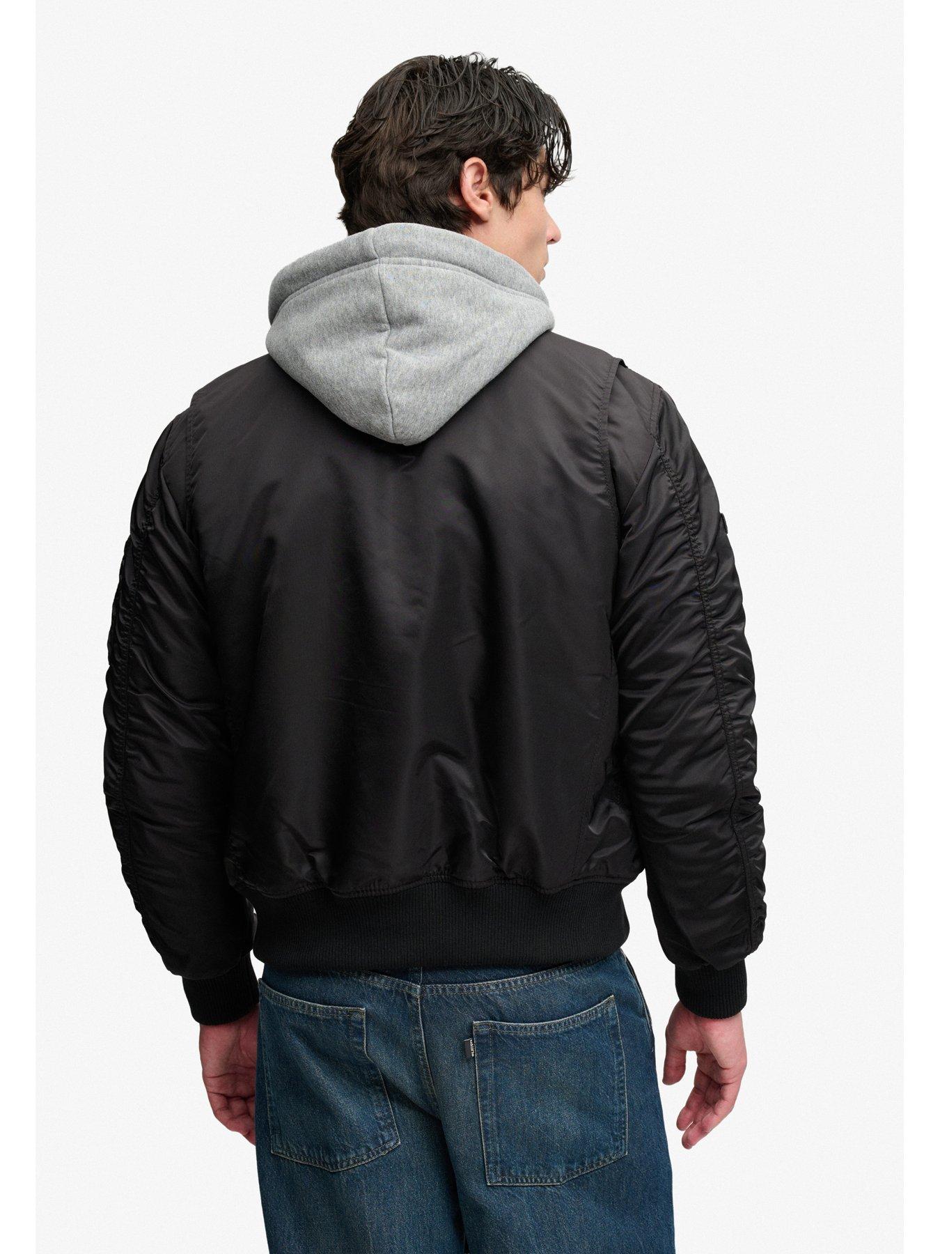 Image 2 of 6 of Superdry Hooded MA1 Bomber Jacket - Black