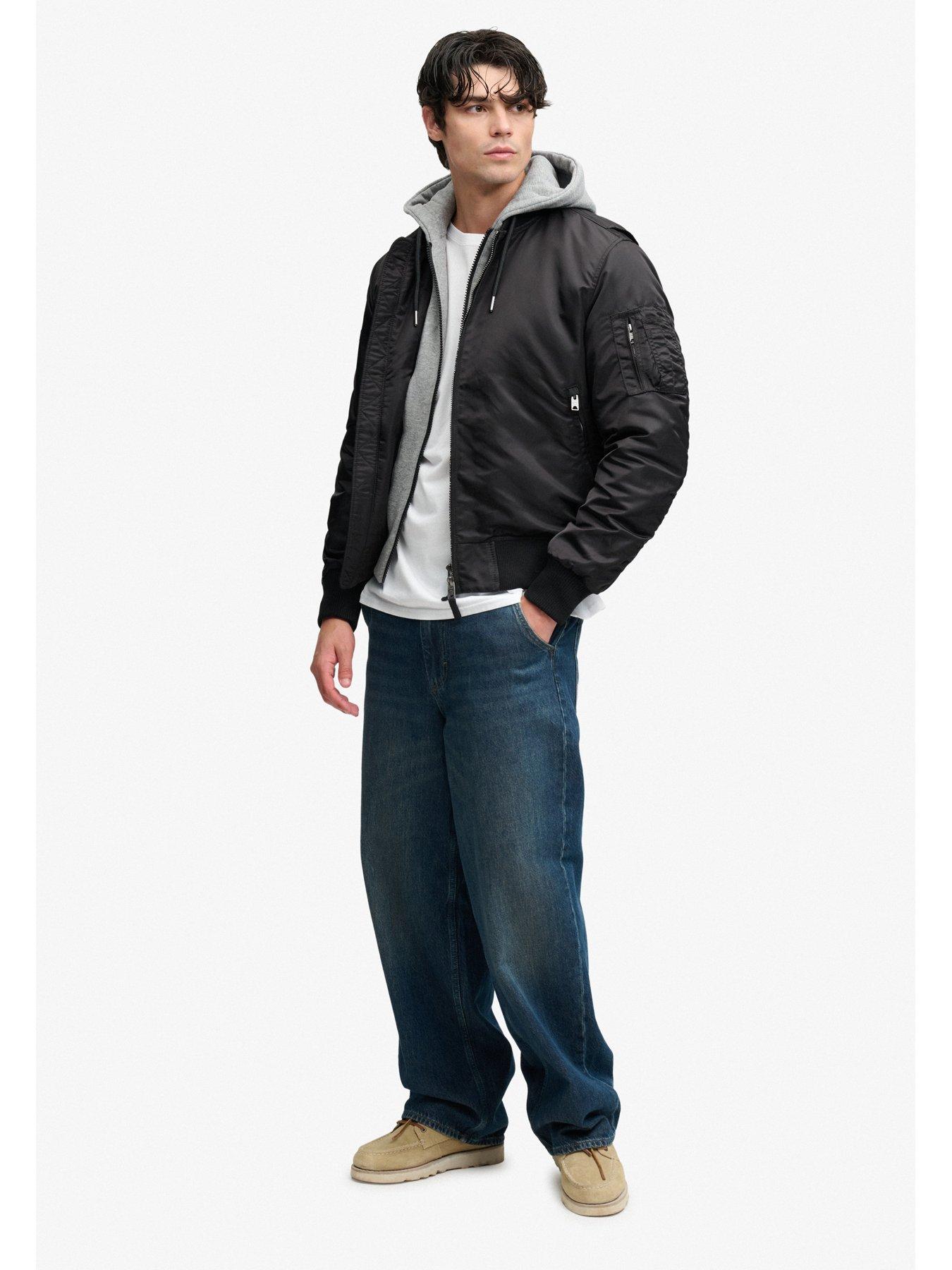 Image 3 of 6 of Superdry Hooded MA1 Bomber Jacket - Black